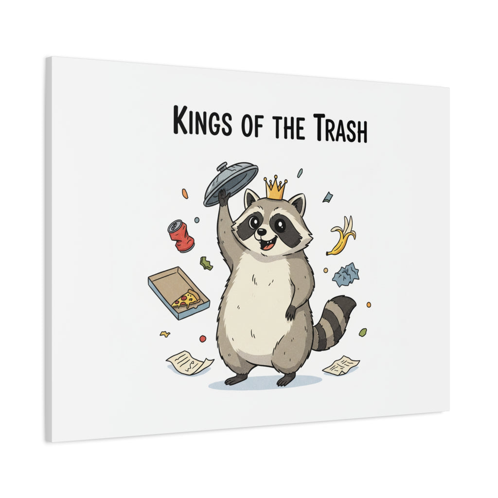 Kings of the Trash Canvas, Raccoon Doodle | Trash Panda, Goofy Critter Art