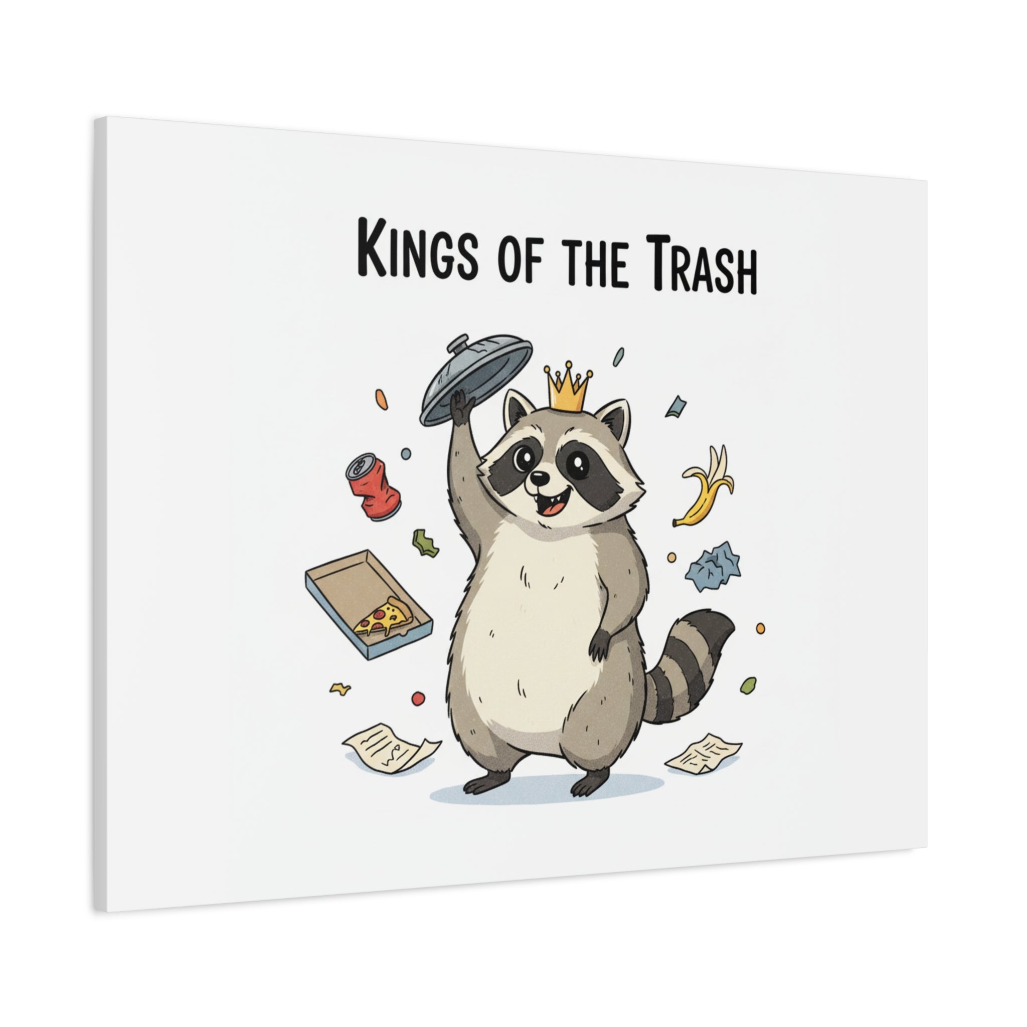 Kings of the Trash Canvas, Raccoon Doodle | Trash Panda, Goofy Critter Art