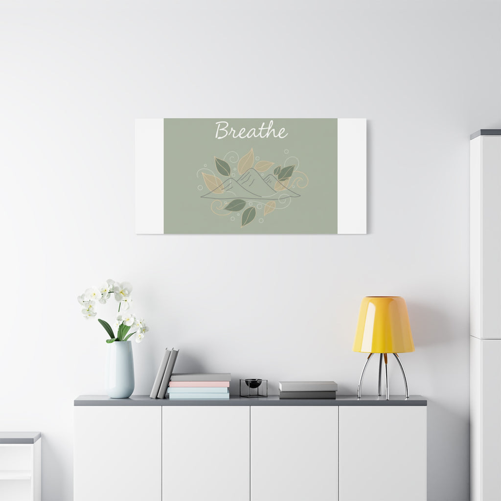 Breathe Mountain Line Canvas | Nature Symbols, Minimal Forest Wall Art