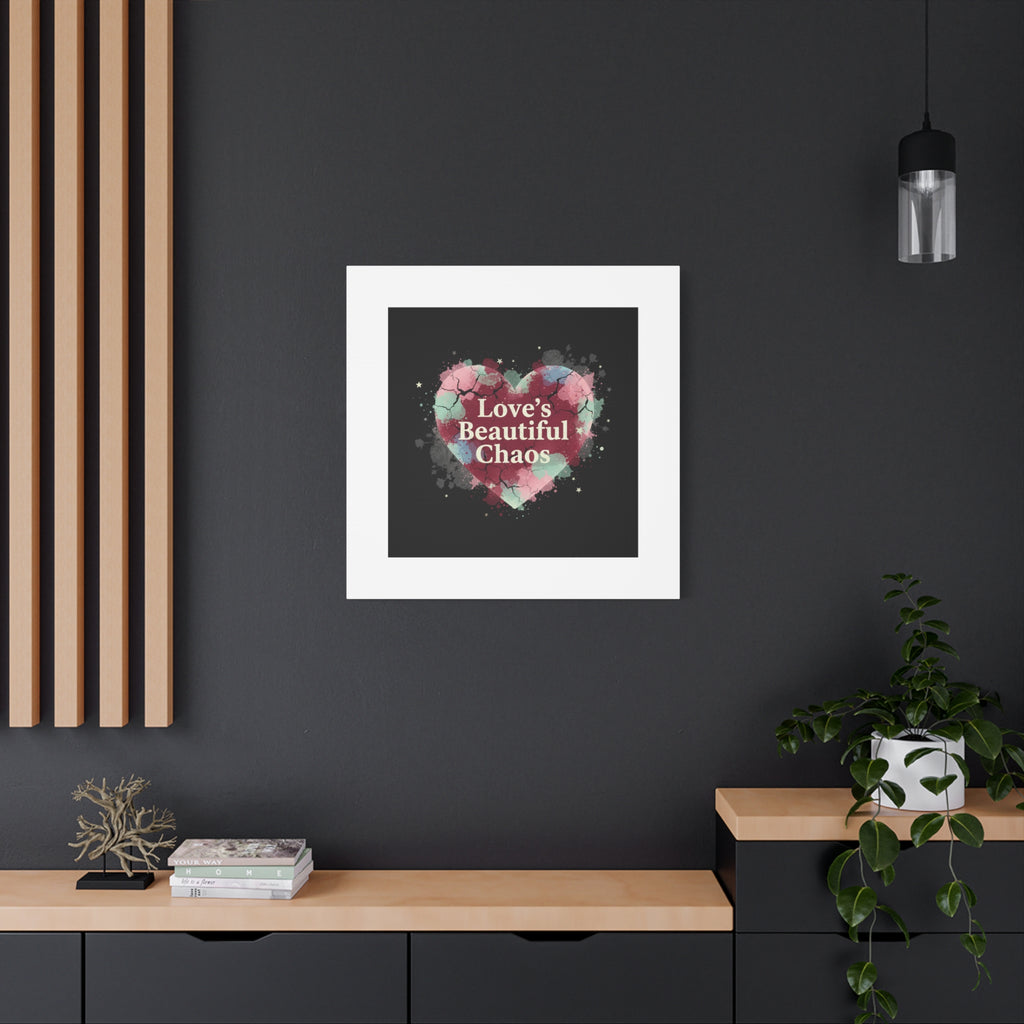 Love's Beautiful Chaos Canvas Print | Soft Grunge Hearts, Distressed Heart Art