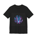 Neon Cyberpunk Skyline Tee | synthwave skyline, future city art