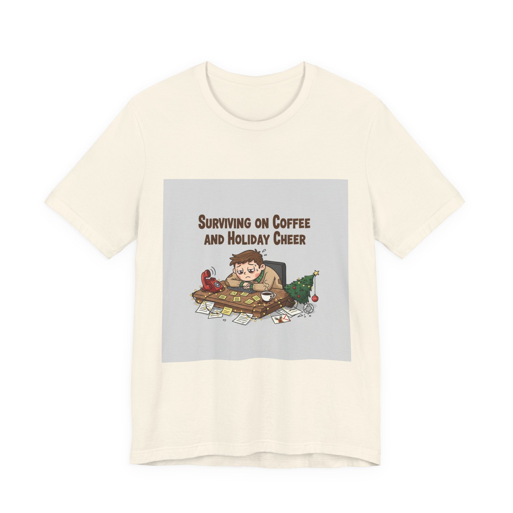 Surviving on Coffee and Holiday Cheer Tee | holiday stress shirt, festive but tired
