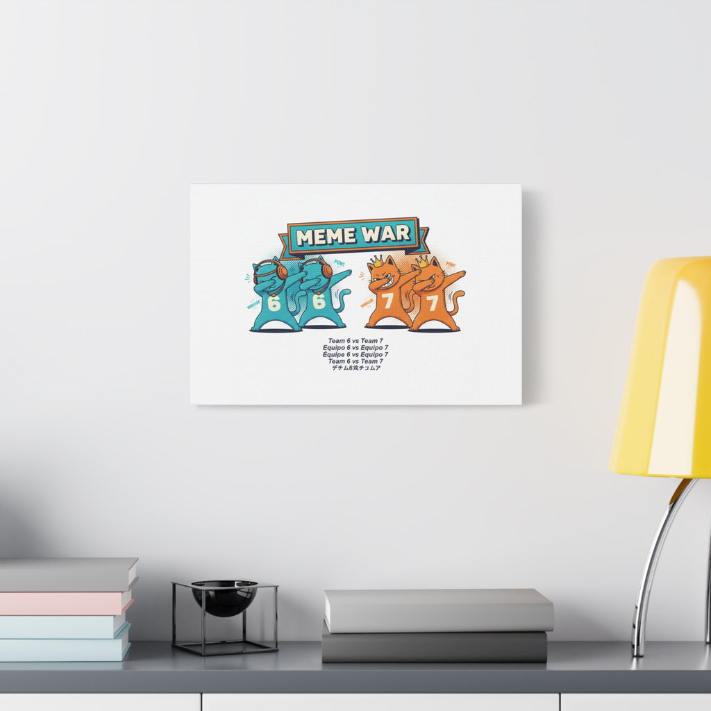 Meme War: Six vs. Seven Canvas Wall Art
