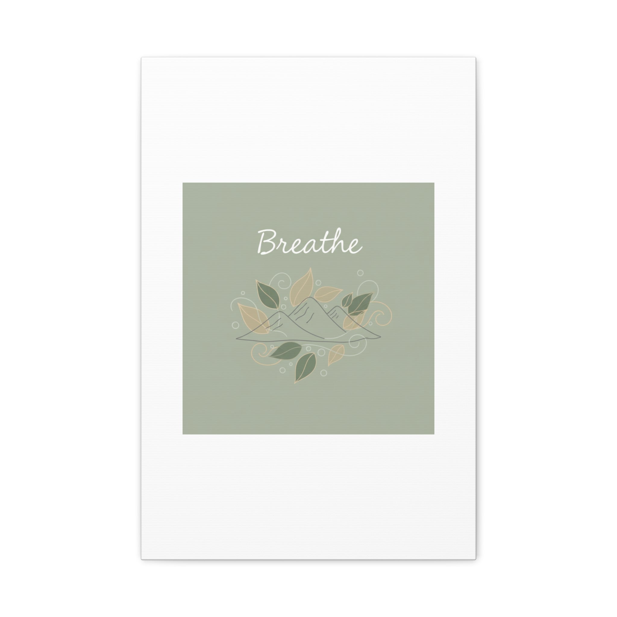 Breathe Mountain Line Canvas | Nature Symbols, Minimal Forest Wall Art