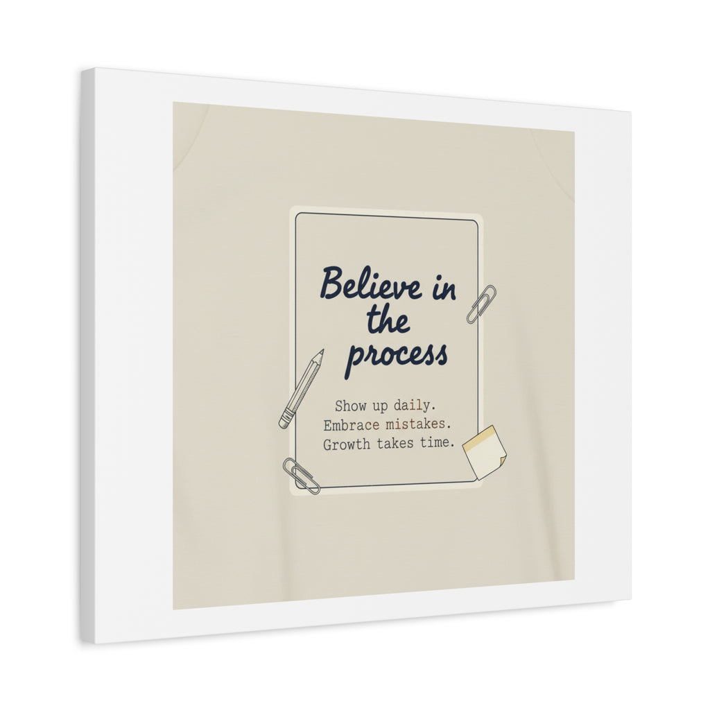 Believe in the Process Canvas | analogue note to self, handwritten reminder décor