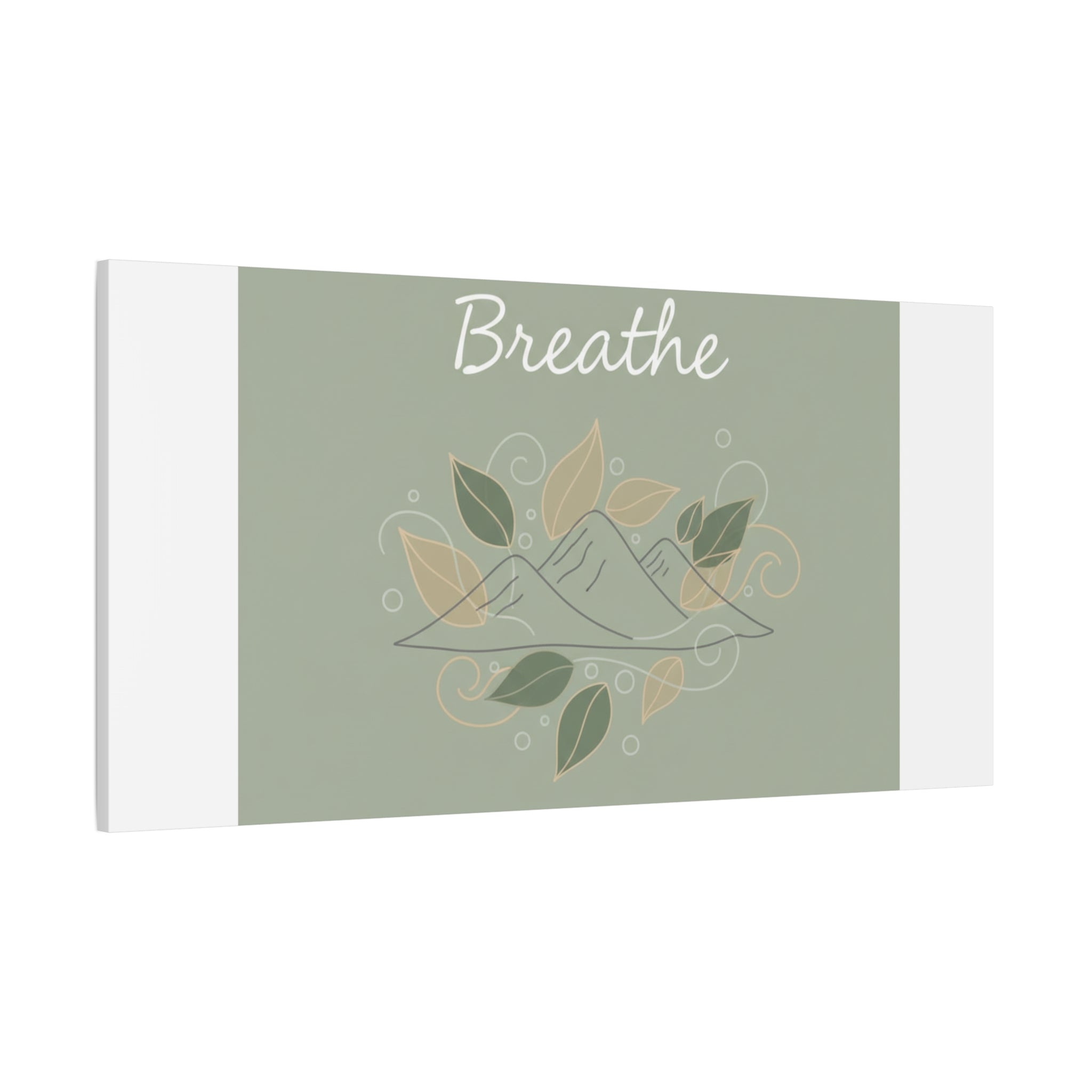 Breathe Mountain Line Canvas | Nature Symbols, Minimal Forest Wall Art