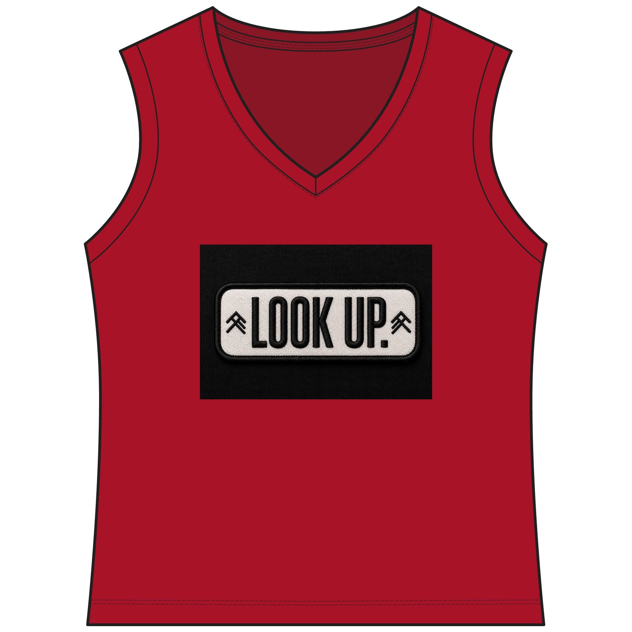 Look Up V-Neck Tank Top — Inspirational Graphic Women's Tee