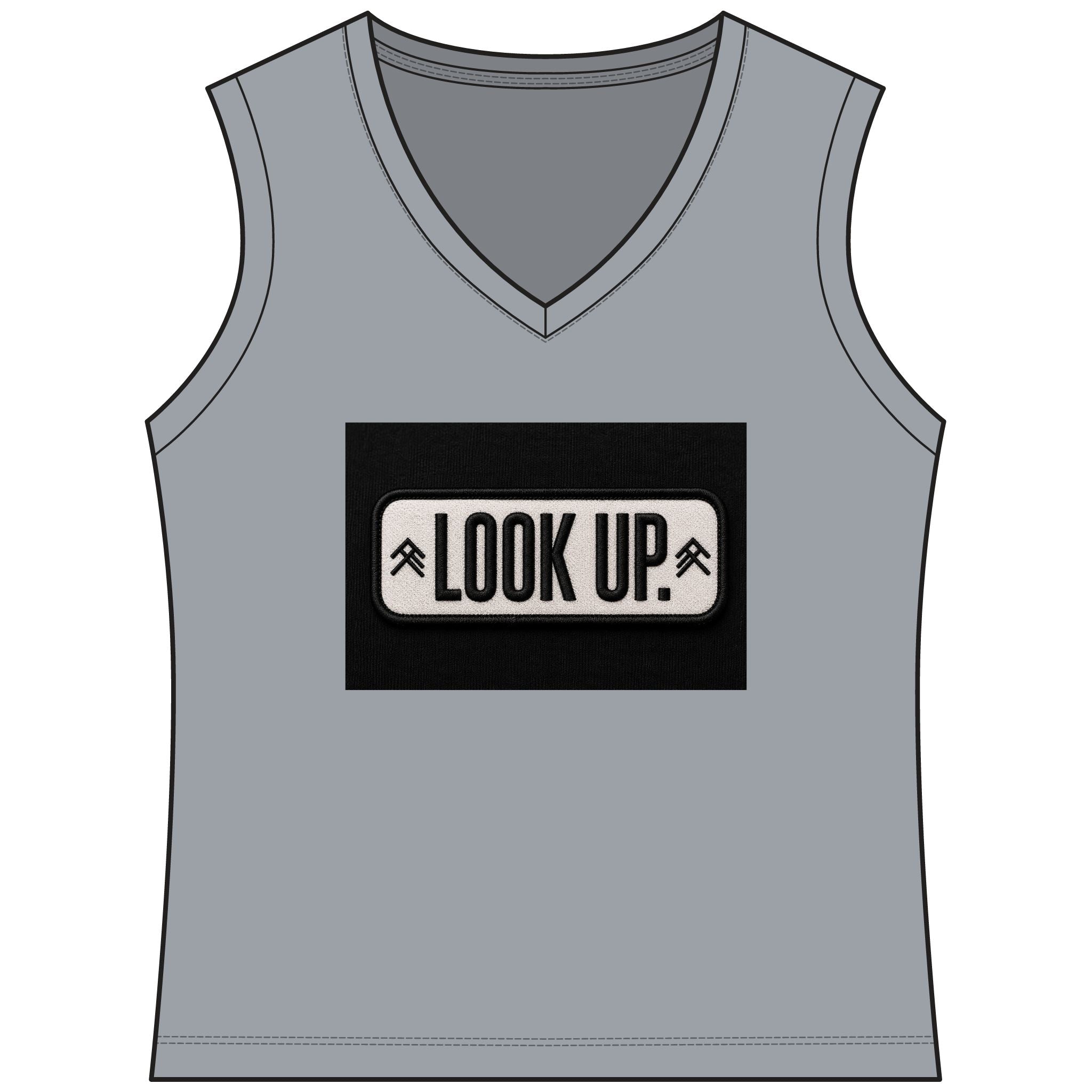 Look Up V-Neck Tank Top — Inspirational Graphic Women's Tee