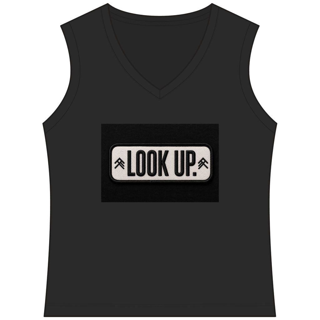 Look Up V-Neck Tank Top — Inspirational Graphic Women's Tee