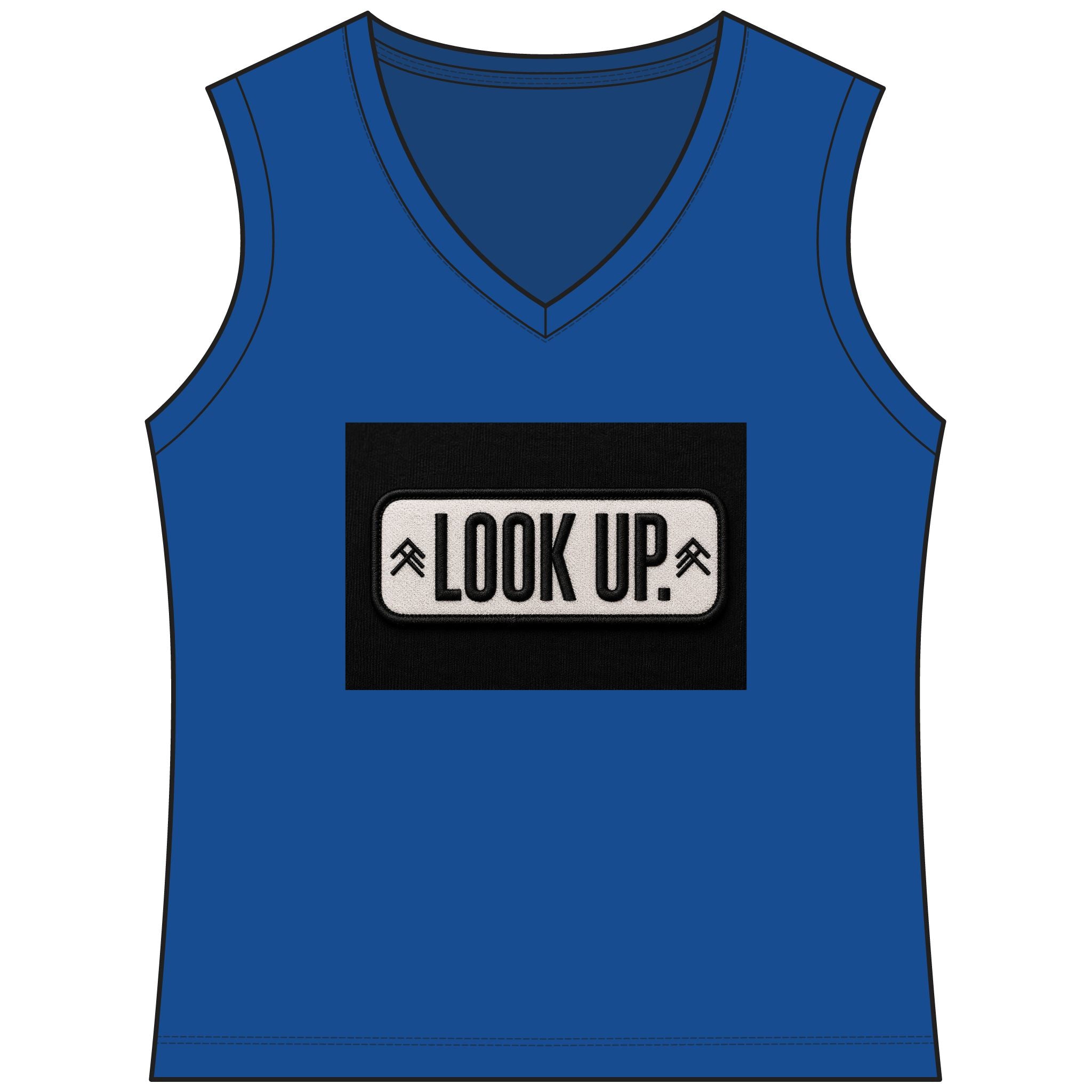 Look Up V-Neck Tank Top — Inspirational Graphic Women's Tee