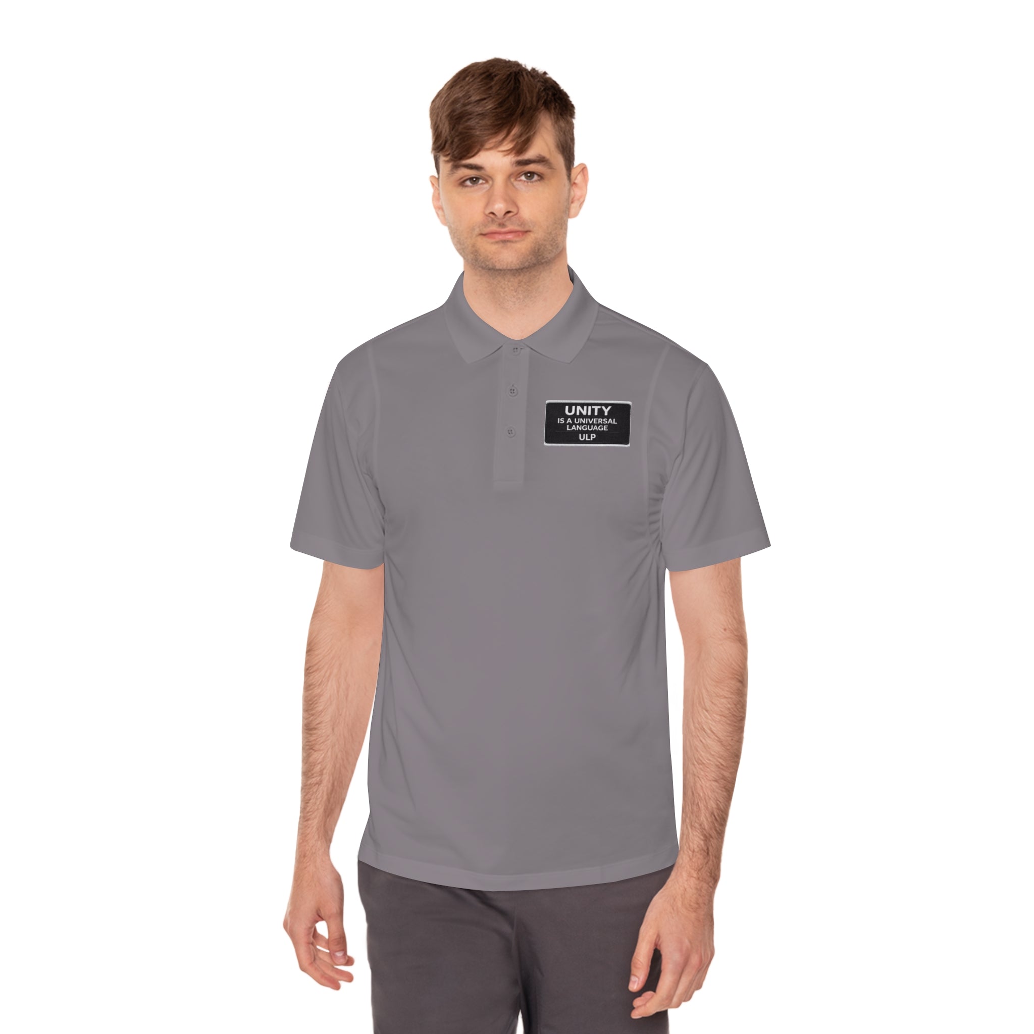Unity & Strength Men’s Sport Polo — Small “UNITY” Patch Chest Logo