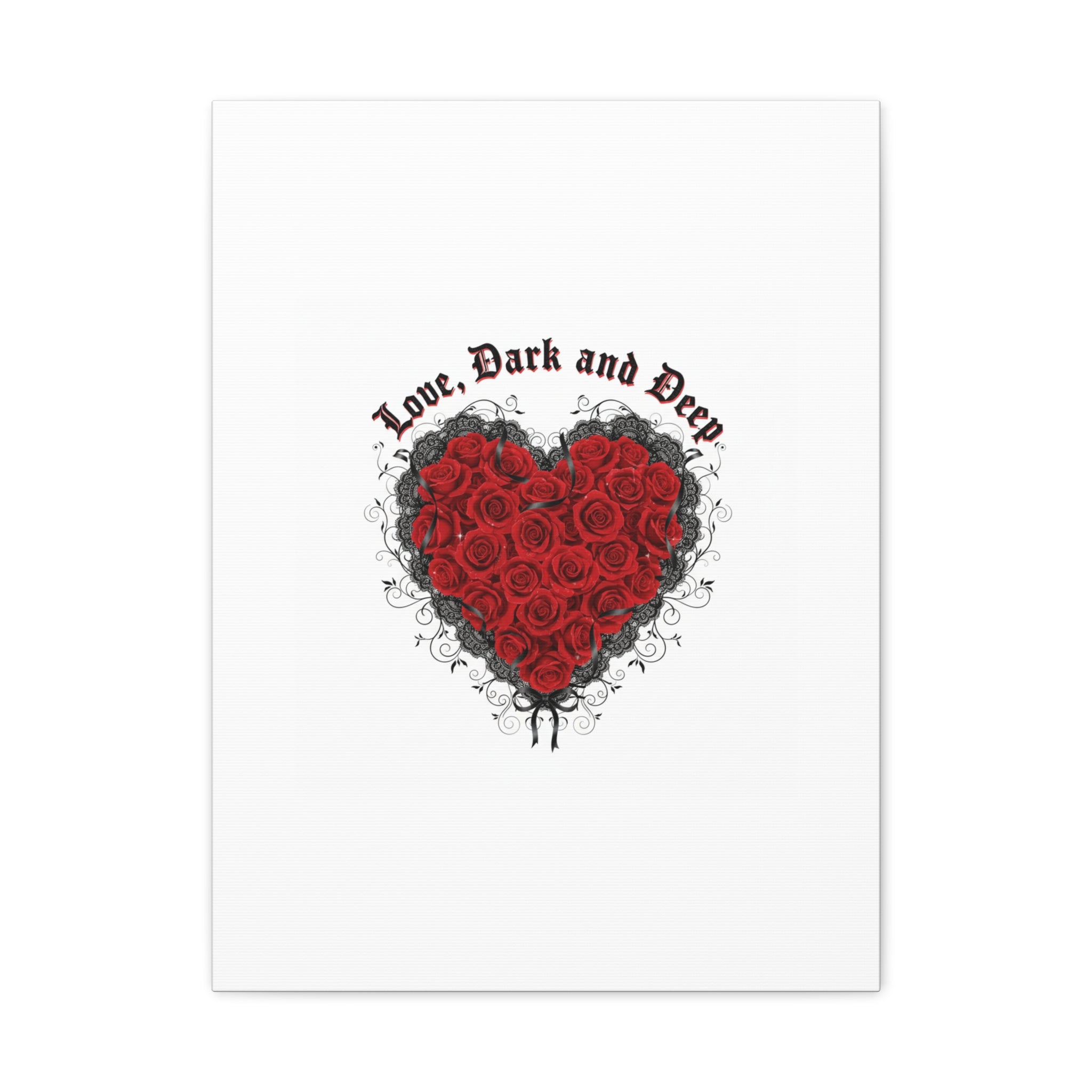 Love Dark and Deep Heart Canvas, Nu Romantic Gothic Romance, 80s Nostalgia