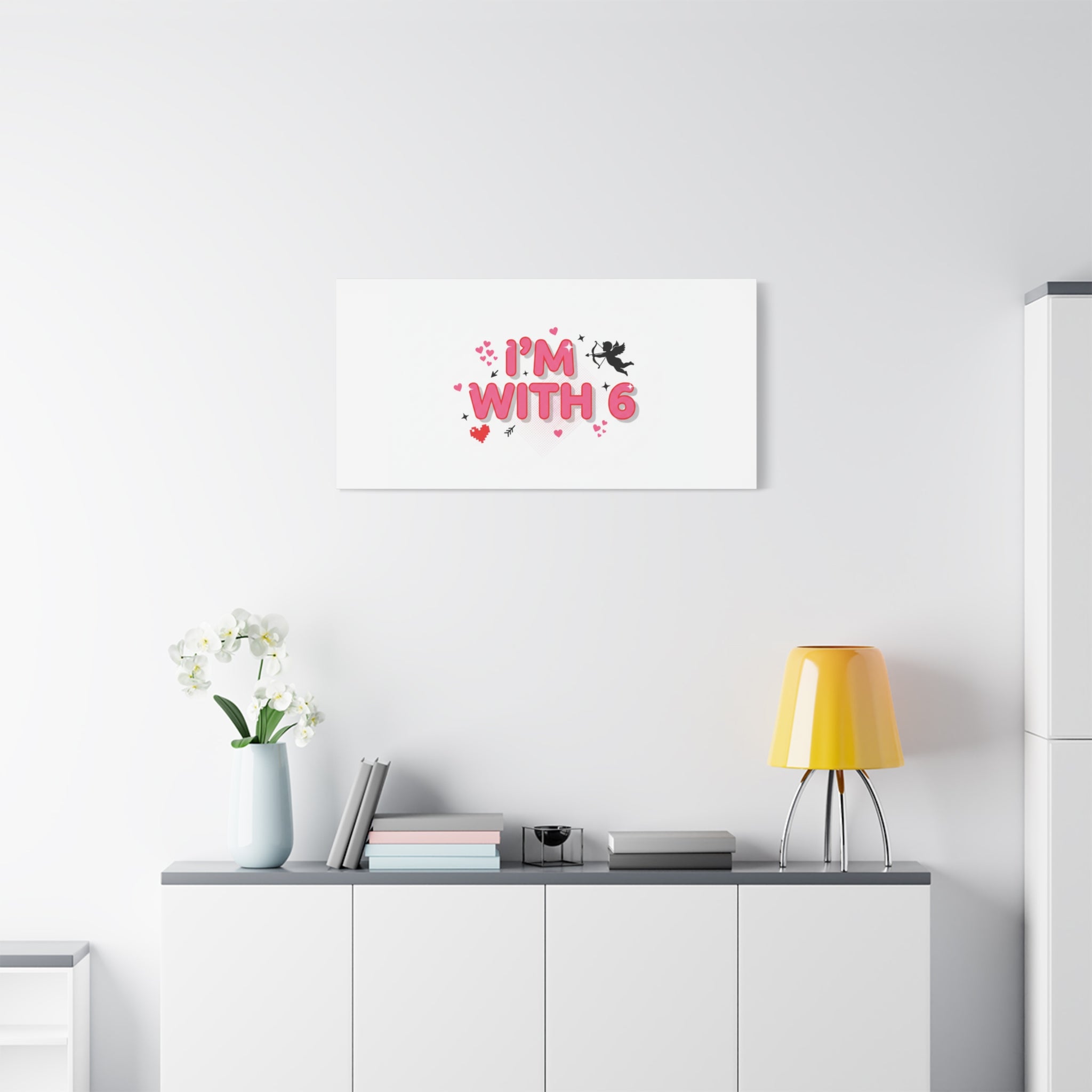 Valentine's 'I with 6 for 7' Meme Matte Canvas Art