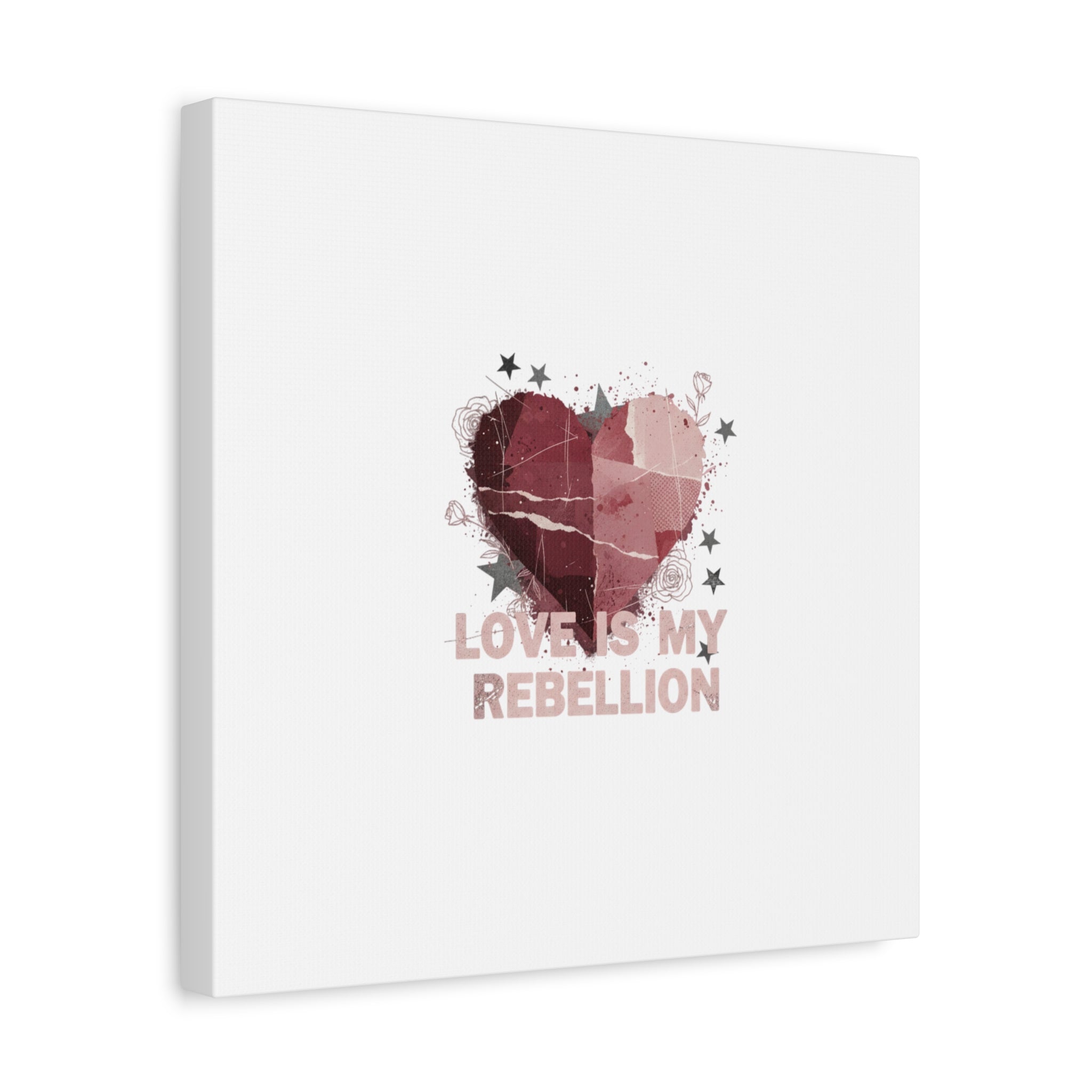 Love Is My Rebellion Canvas | Soft Grunge Hearts, Distressed Valentine Collage