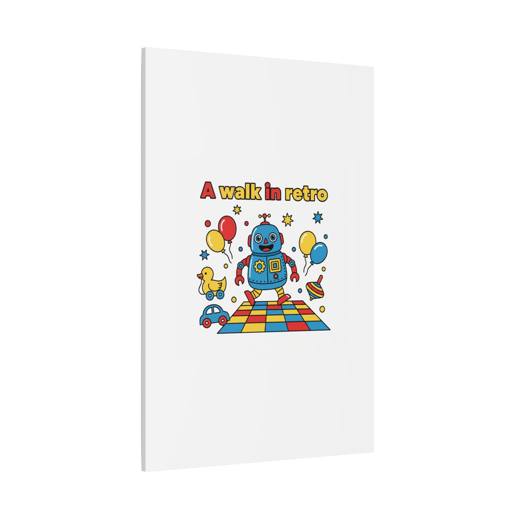 Retro Toy Robot Canvas | Throwback Kid, Primary Color Nostalgia