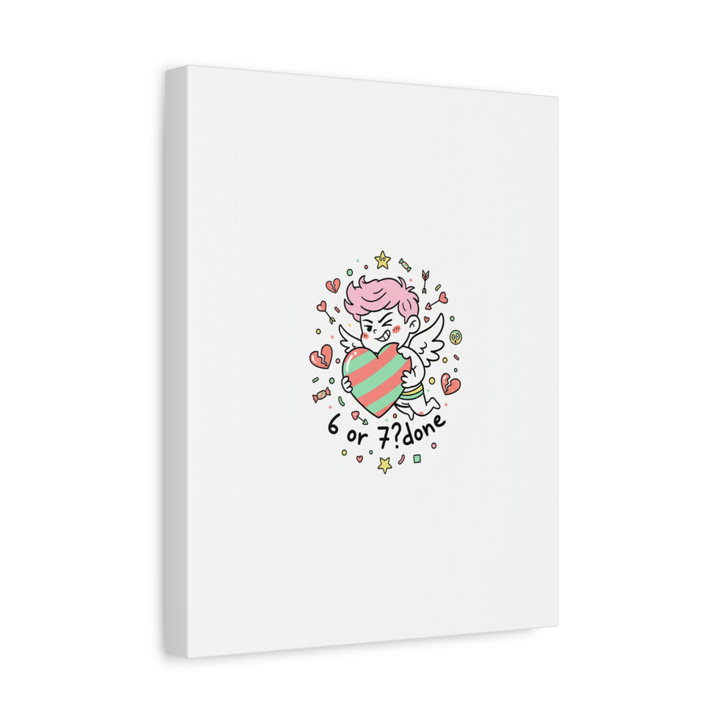 Weird Cupid heart illustration Canvas | Weird Valentine, quirky chaotic love