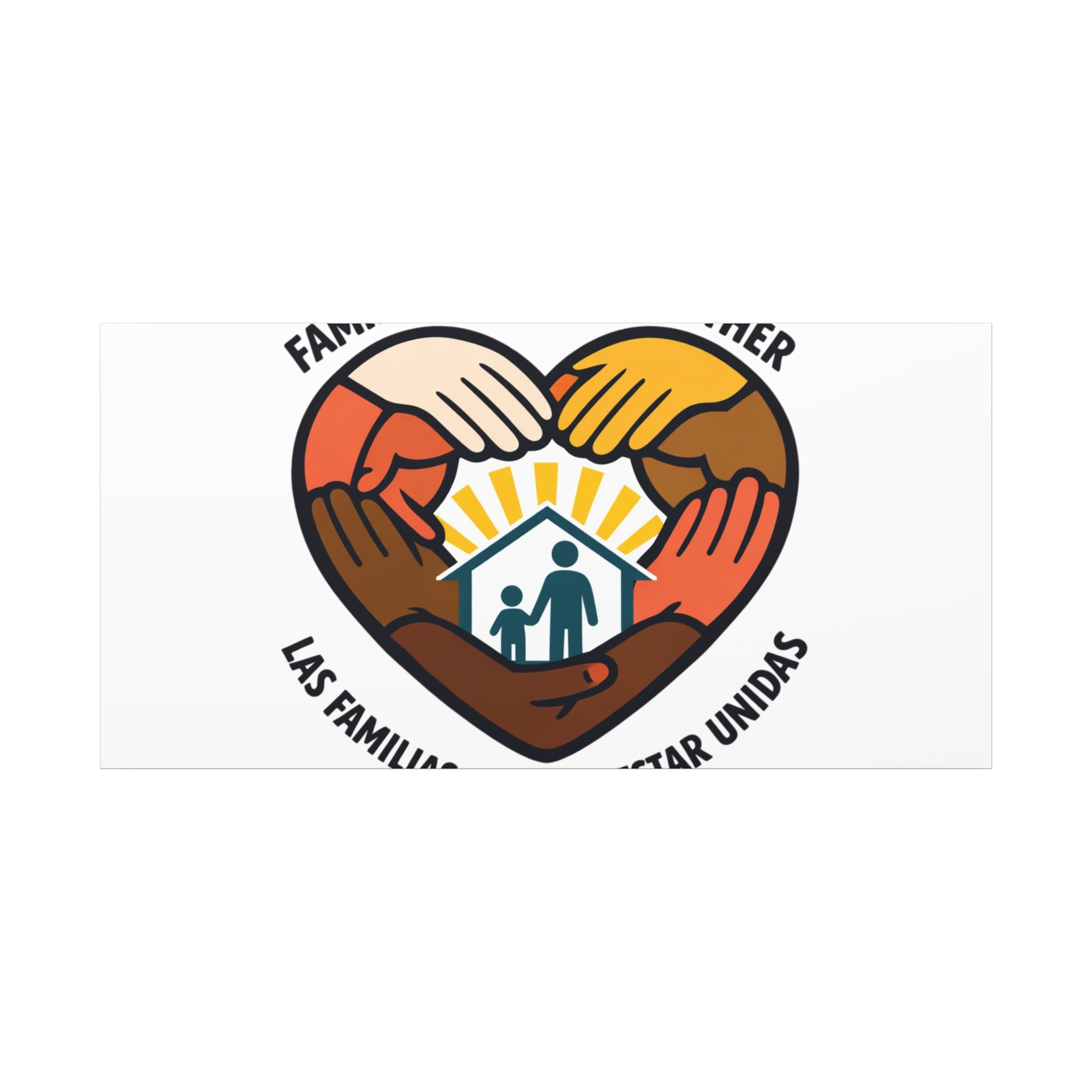 Families Belong Together Canvas, family unity solidarity, bilingual inclusive decor