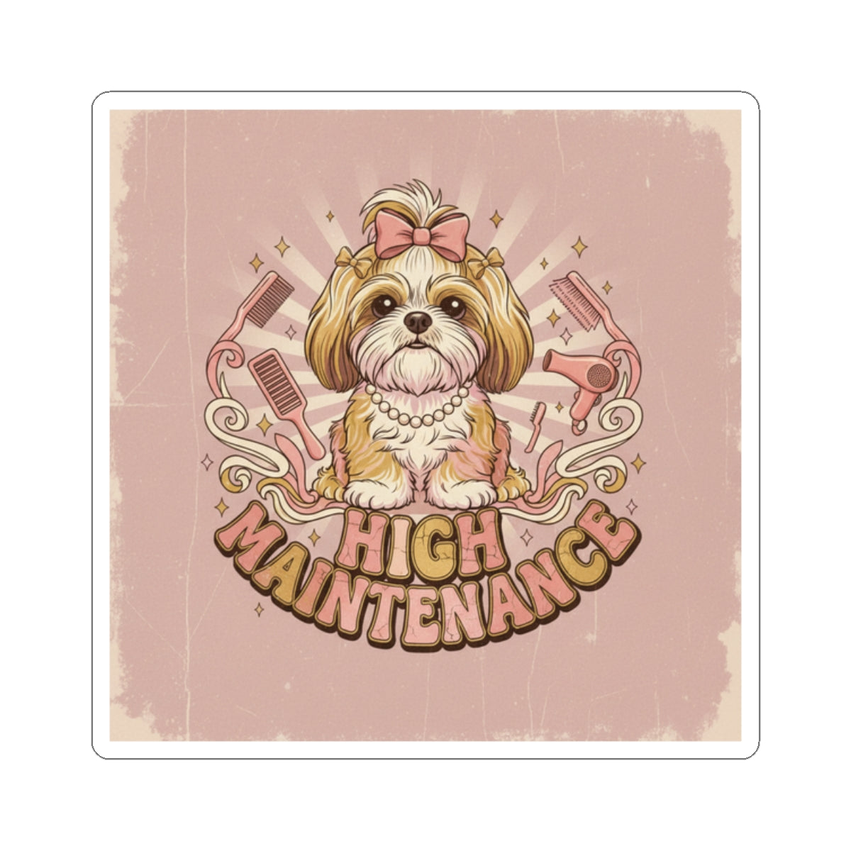 Spoiled Shih Tzu Funny Sticker — Cute Sarcastic Dog Decal