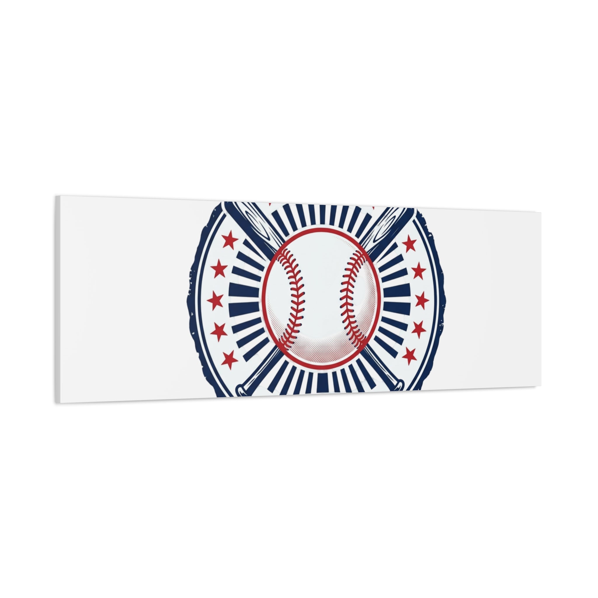 United by Baseball Canvas | Patriotic Baseball Graphic, Red White Blue Wall Art