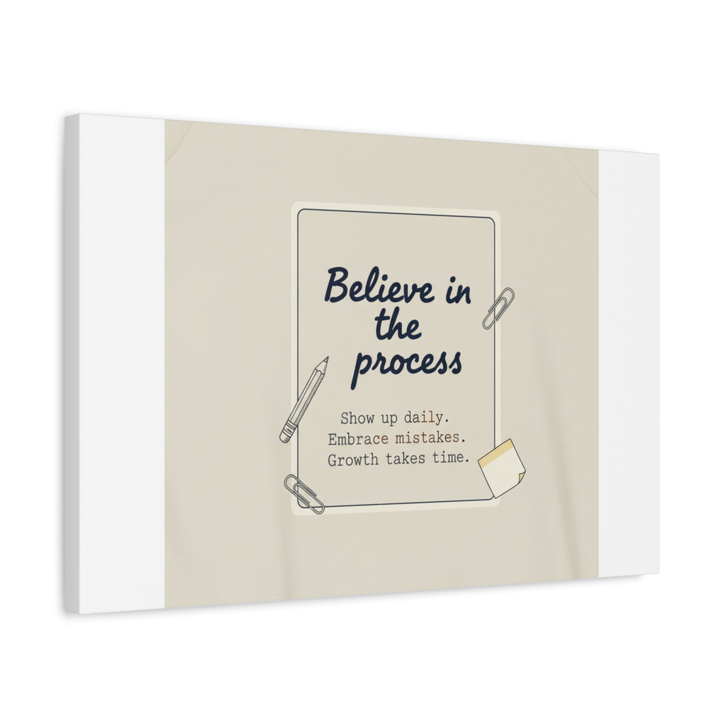Believe in the Process Canvas | analogue note to self, handwritten reminder décor