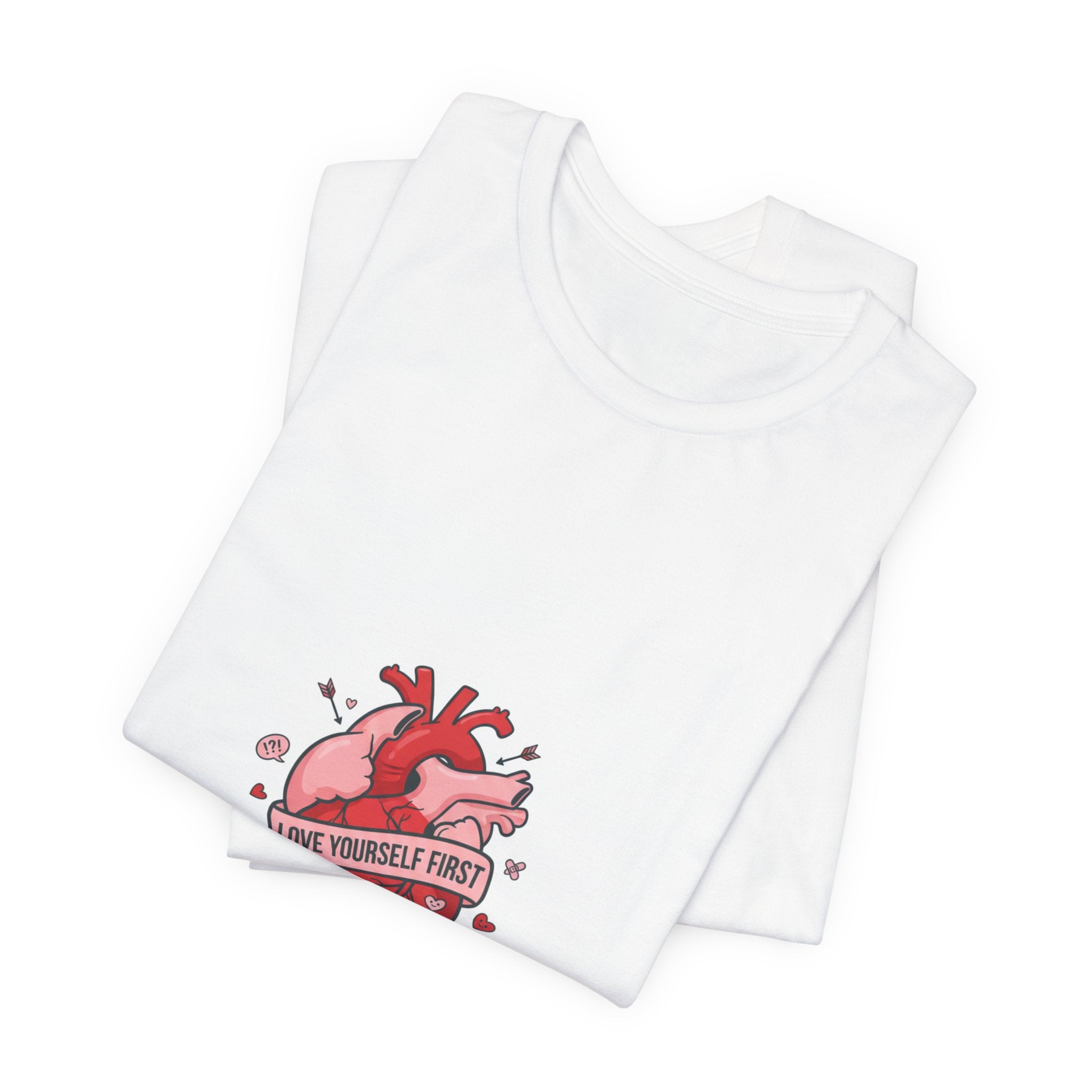 Love Yourself First Tee | anti love graphic, edgy heart shirt