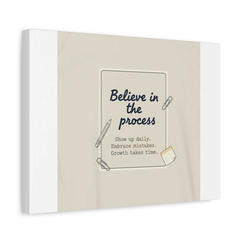Believe in the Process Canvas | analogue note to self, handwritten reminder décor