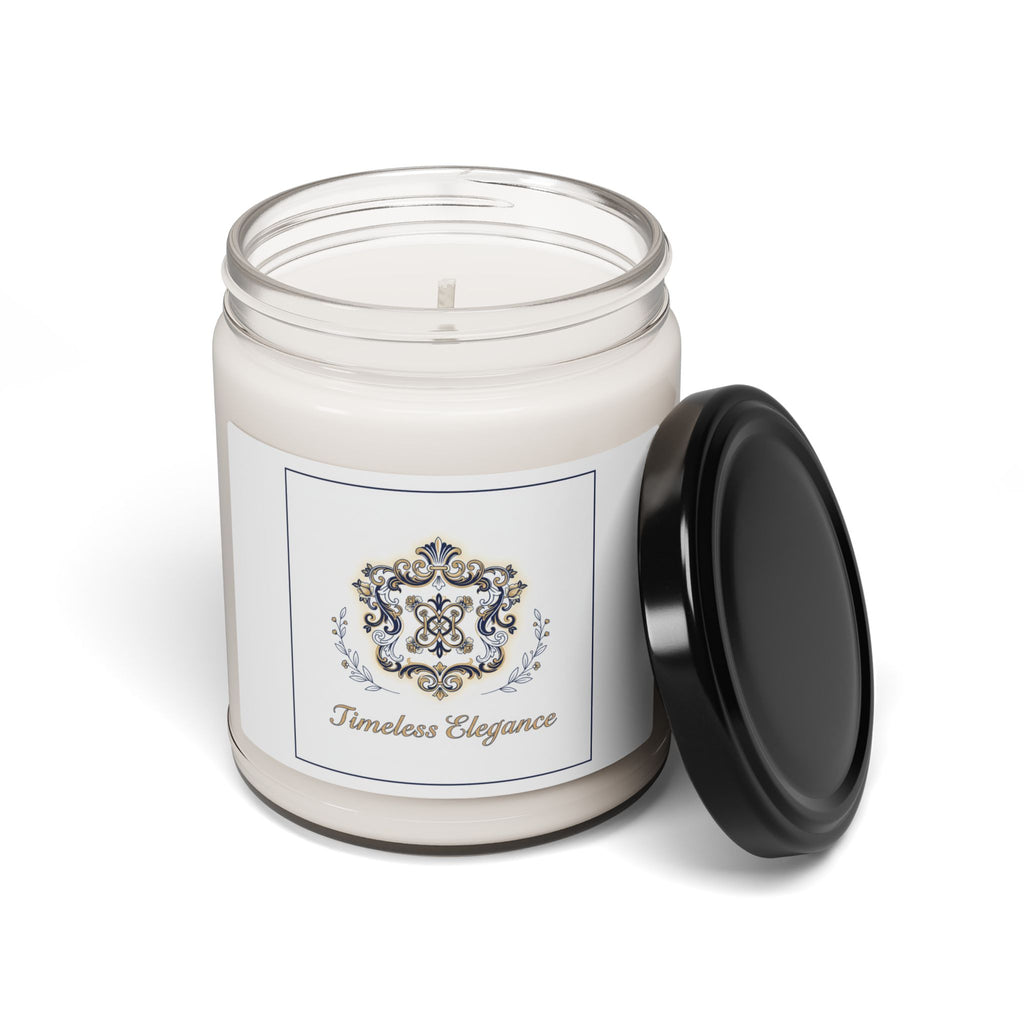 Ornate Brooch Emblem Candle, Soy Jar, Vintage Formalwear Accents
