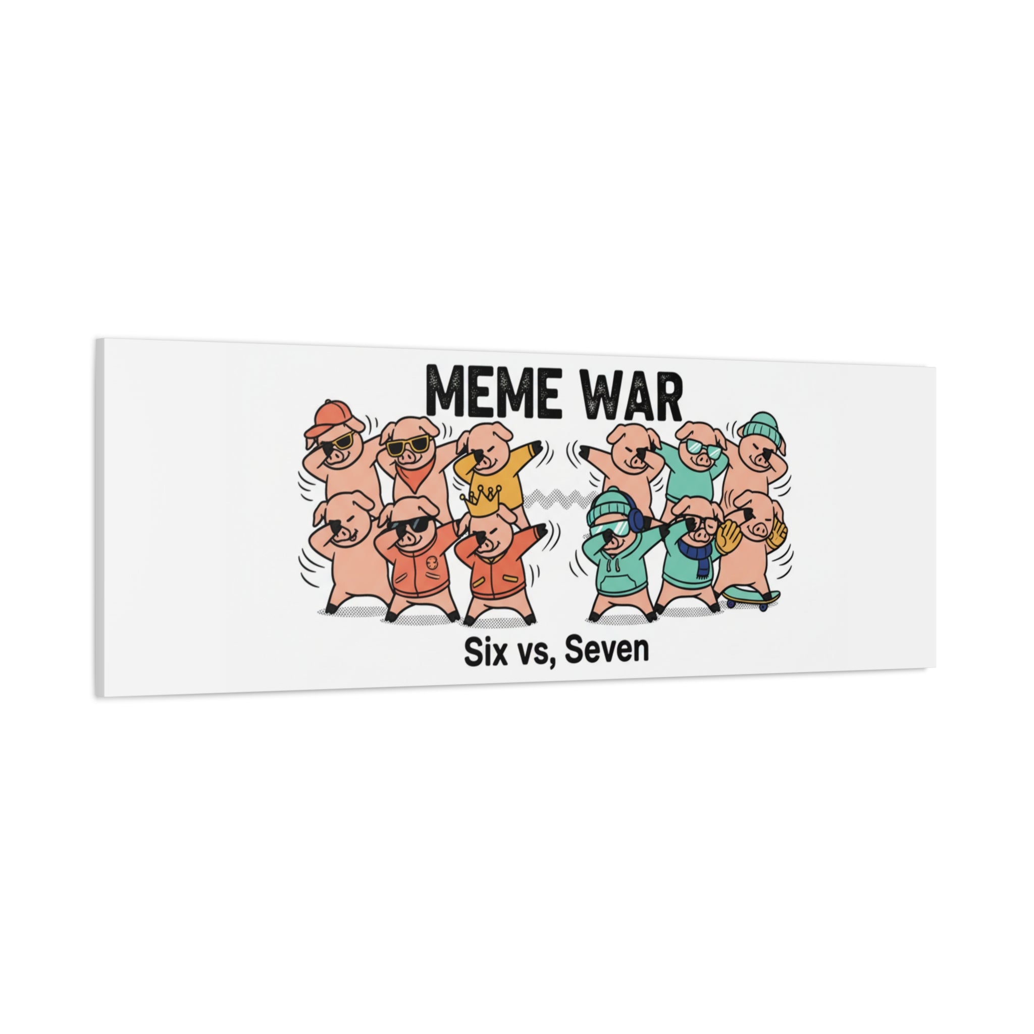 Meme War: Six vs. Seven Canvas Wall Art