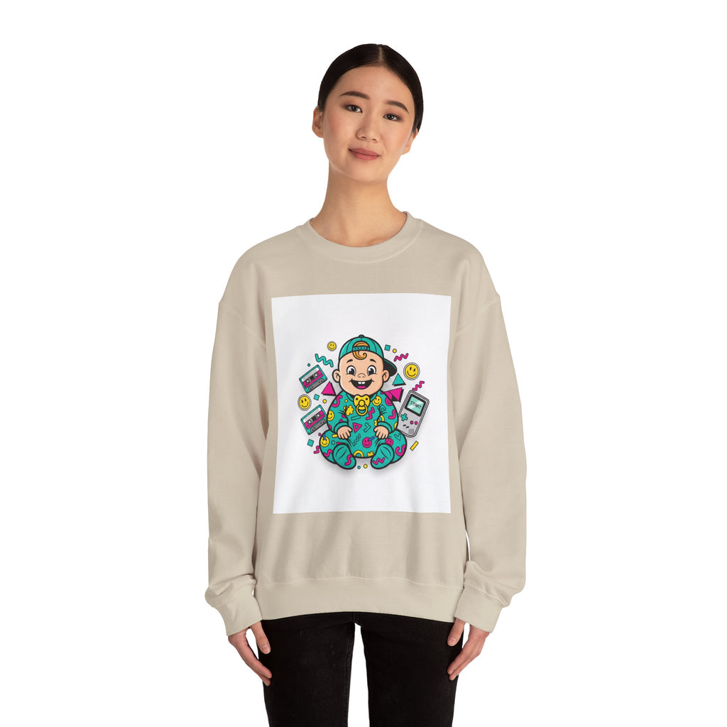 Retro Gamer Baby Crewneck Sweatshirt — Cute Arcade Controller Design