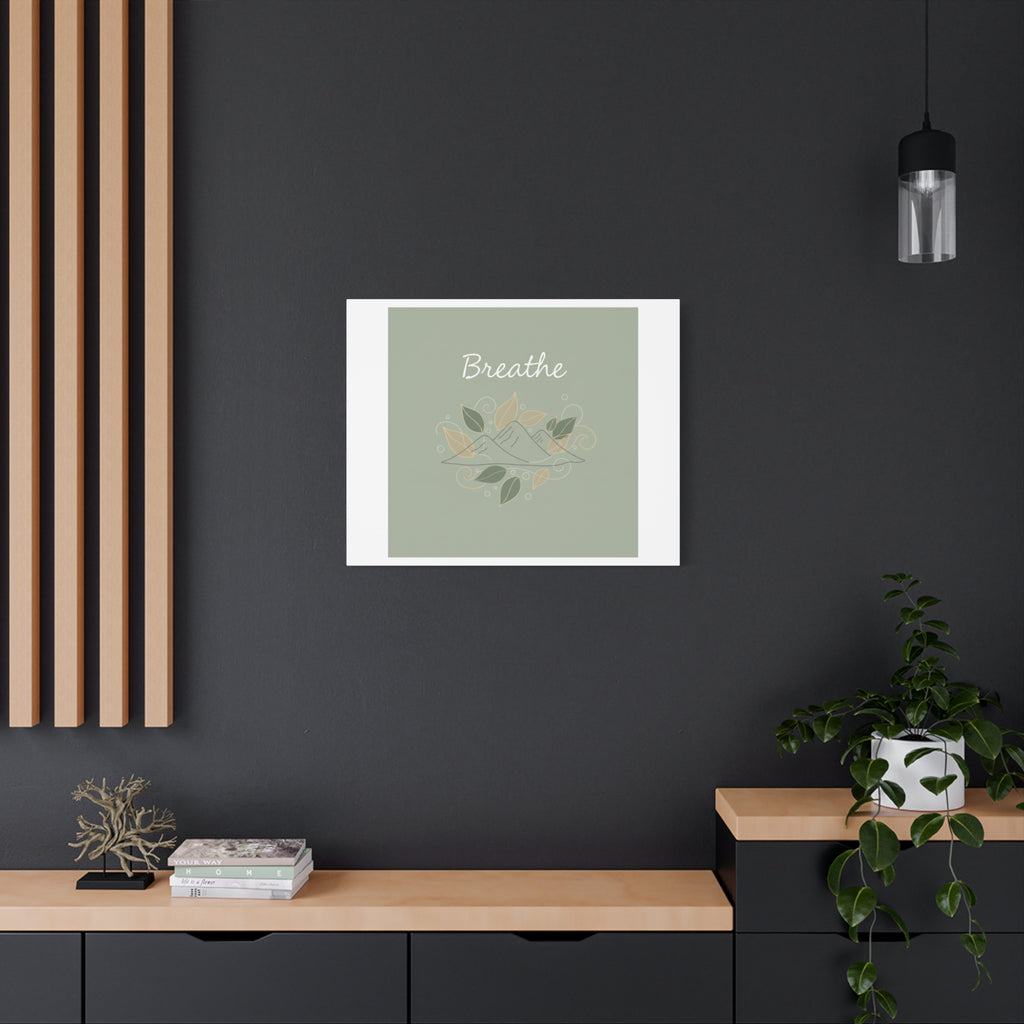 Breathe Mountain Line Canvas | Nature Symbols, Minimal Forest Wall Art