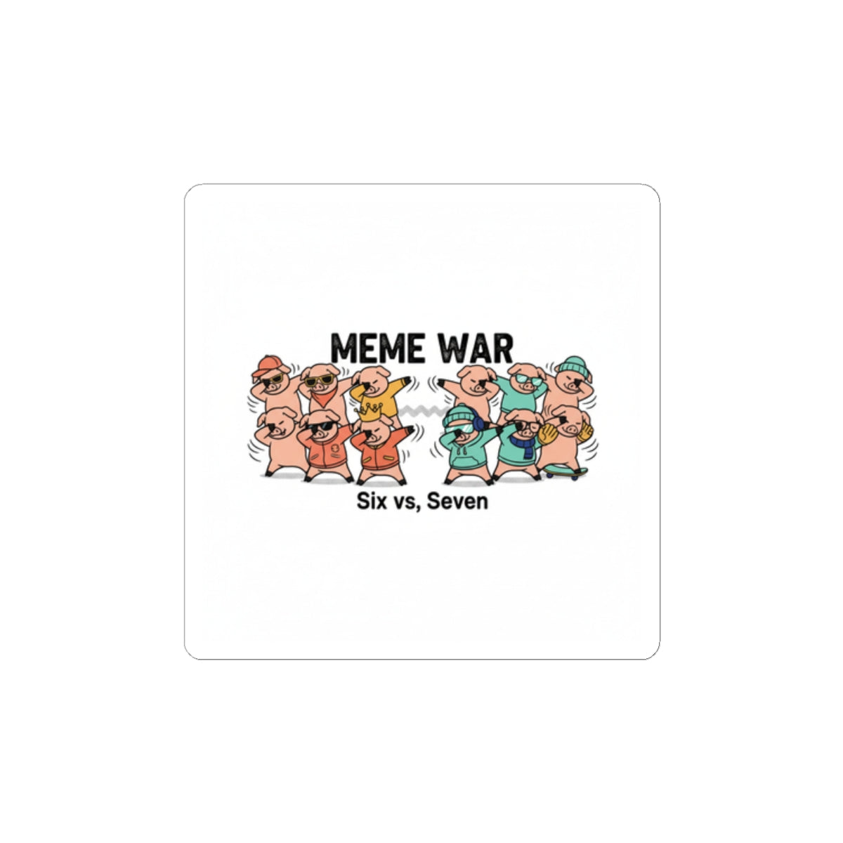 Meme War Sticker | Retro Cartoon Squad, Cute Viral Comic Sticker