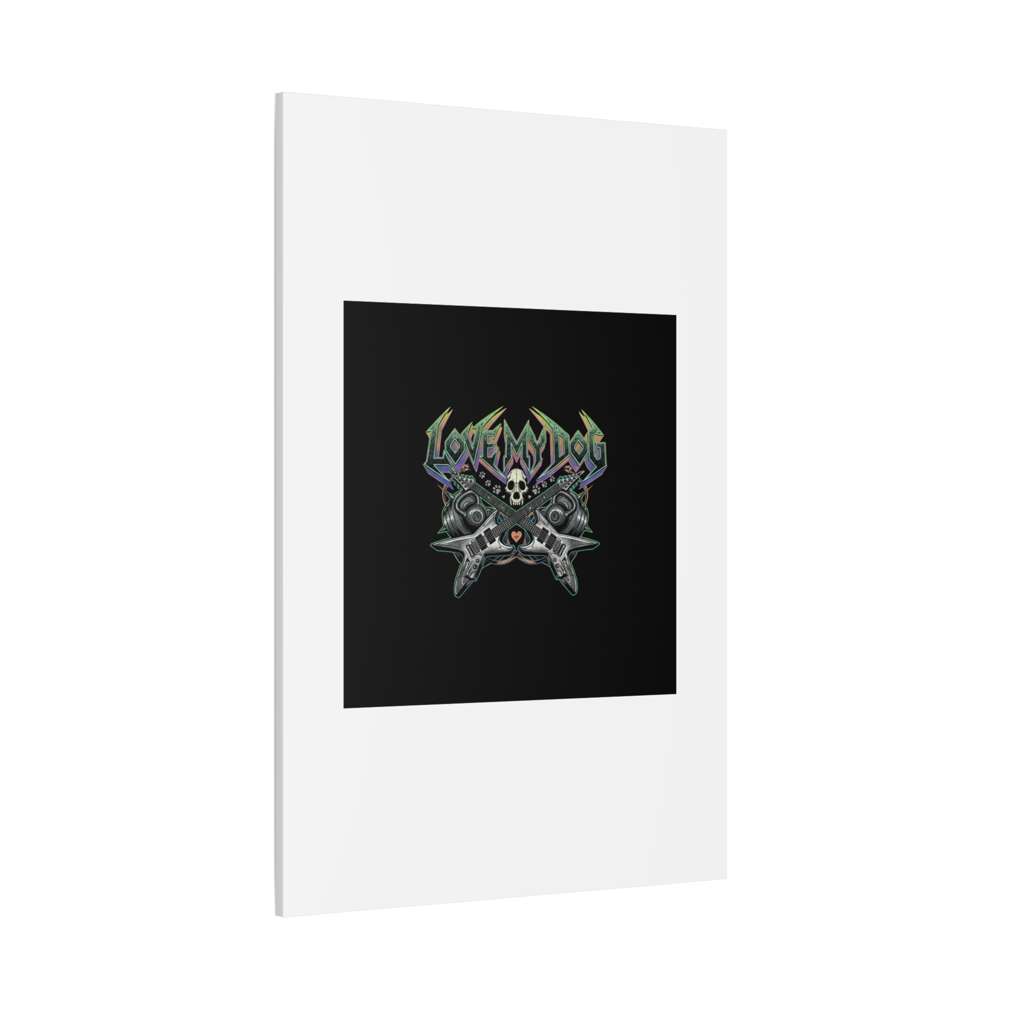 Love My Dog metal font Canvas | gothic wellness quote, edgy self-care merch