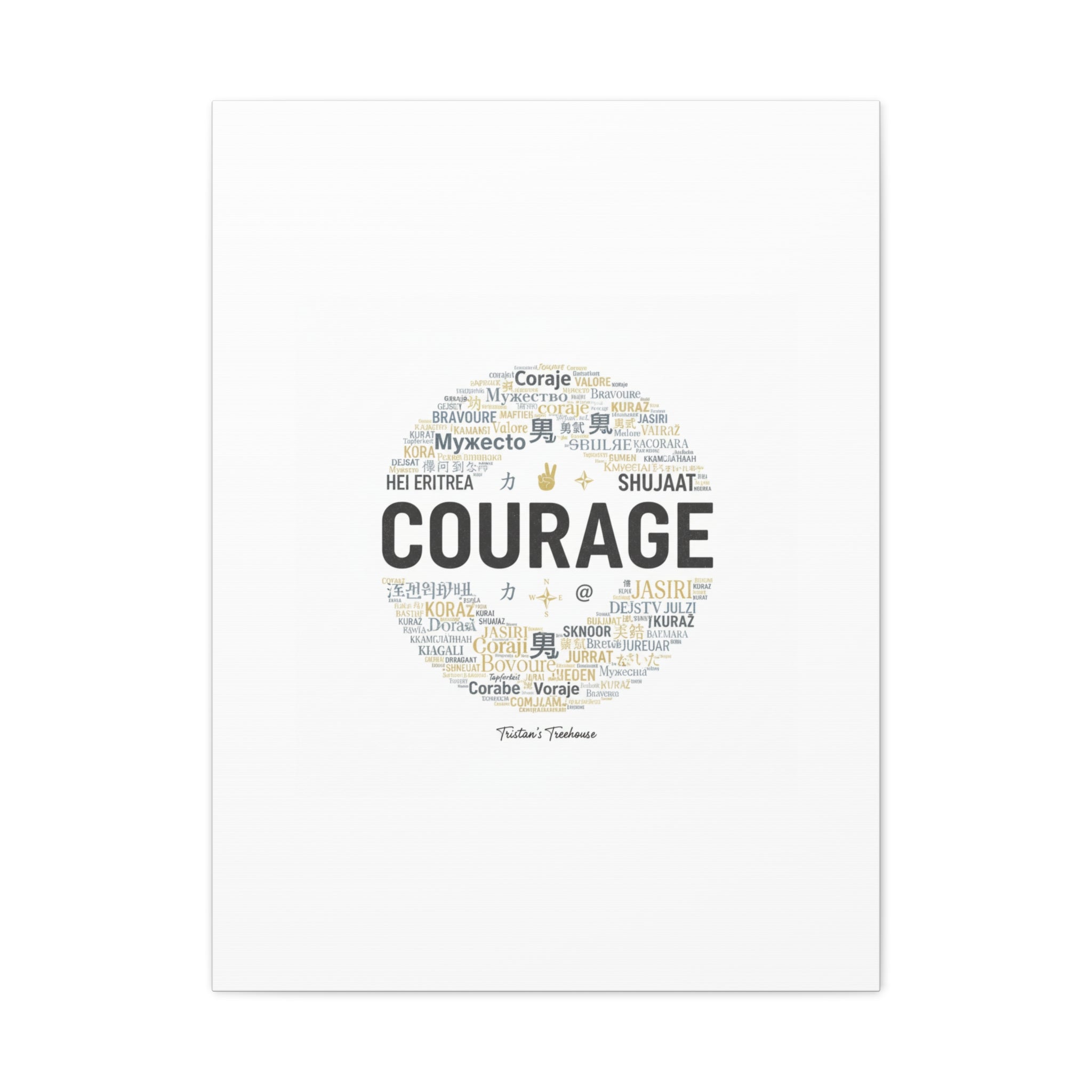 Courage Word Cloud Canvas | Fresh-Start Minimalism art print