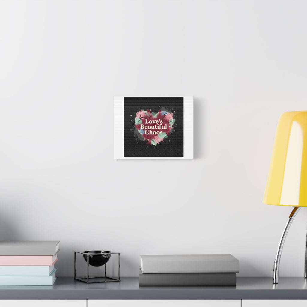 Love's Beautiful Chaos Canvas Print | Soft Grunge Hearts, Distressed Heart Art