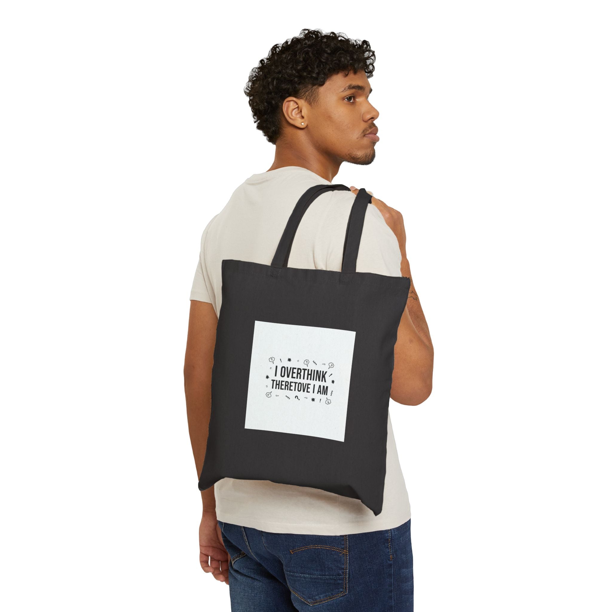 I Overthink Therefore I Am Tote, Sarcastic Quote, Self-Deprecating Humor