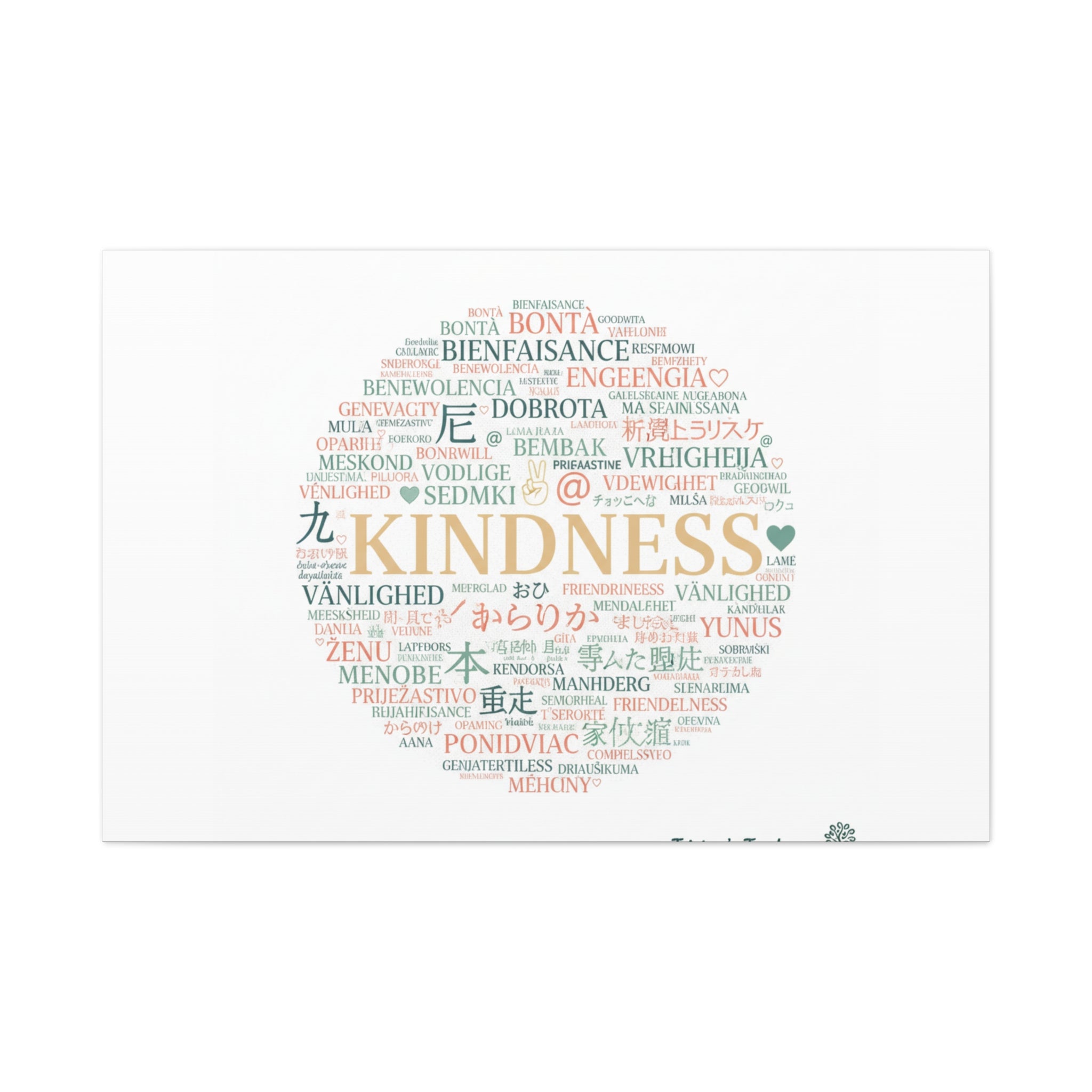 Kindness Word Cloud Canvas | Fresh Start Minimalist Wall Art