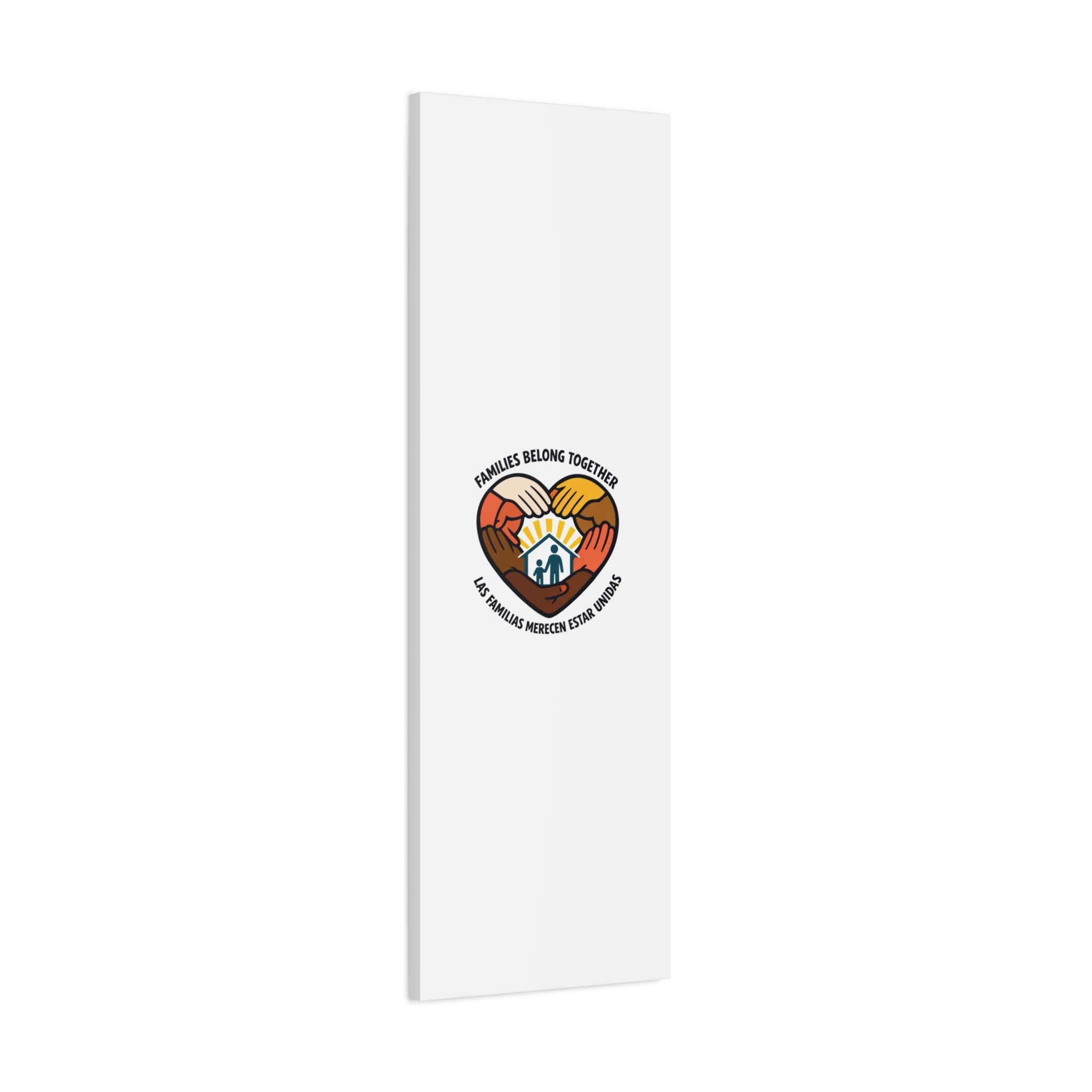 Families Belong Together Canvas, family unity solidarity, bilingual inclusive decor