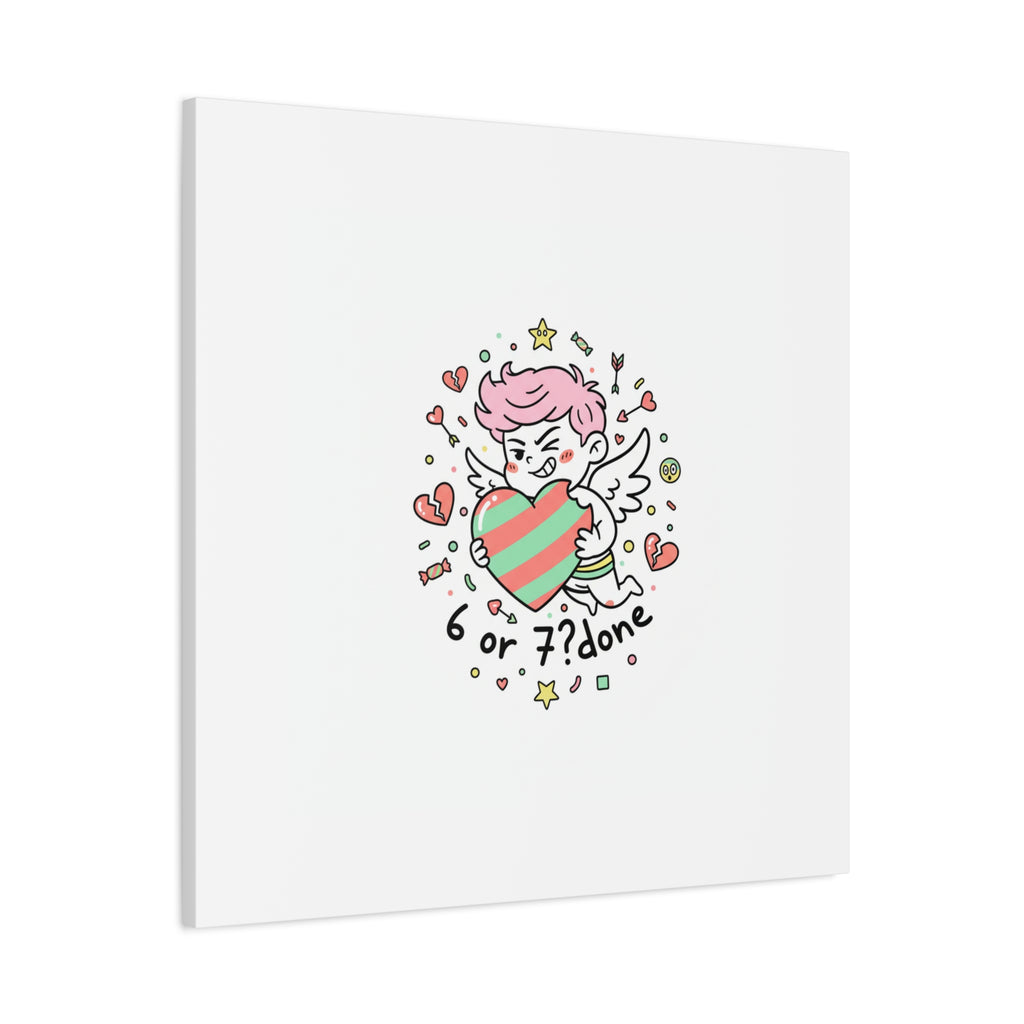 Weird Cupid heart illustration Canvas | Weird Valentine, quirky chaotic love