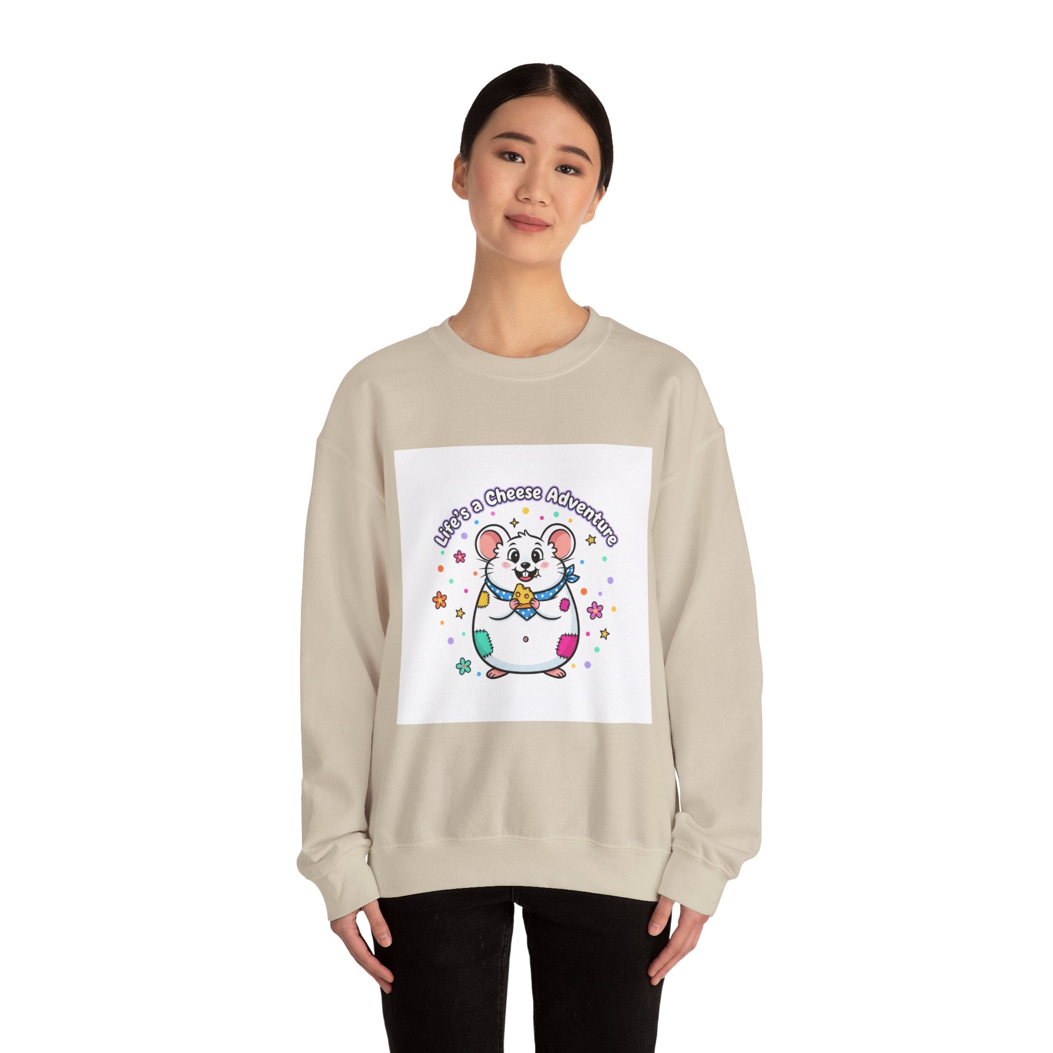 Mouse Cheese Adventure Sweatshirt | Rodent-Core, quirky animal pride