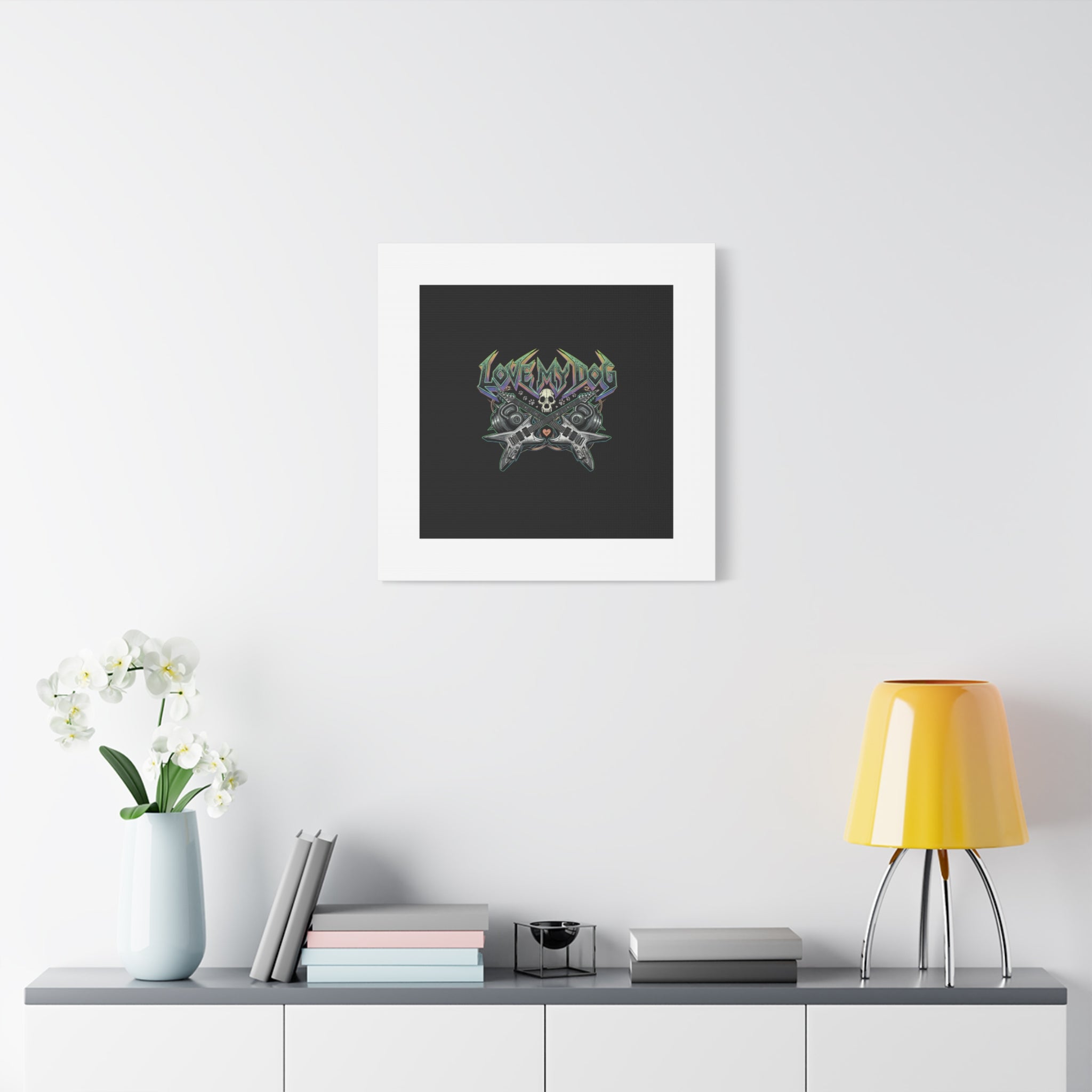 Love My Dog metal font Canvas | gothic wellness quote, edgy self-care merch