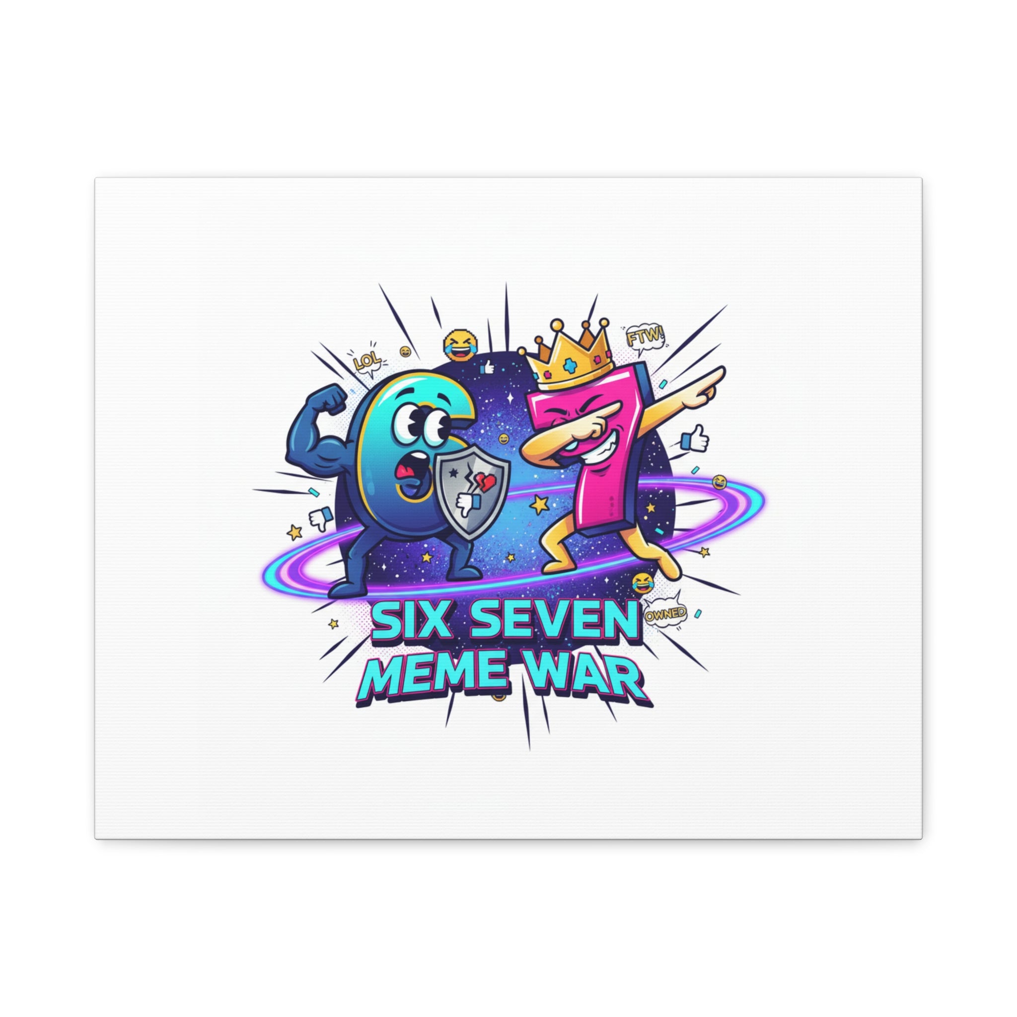 Six Seven Meme War Canvas | Legendary Internet Battle Art, Viral Culture Wall Decor