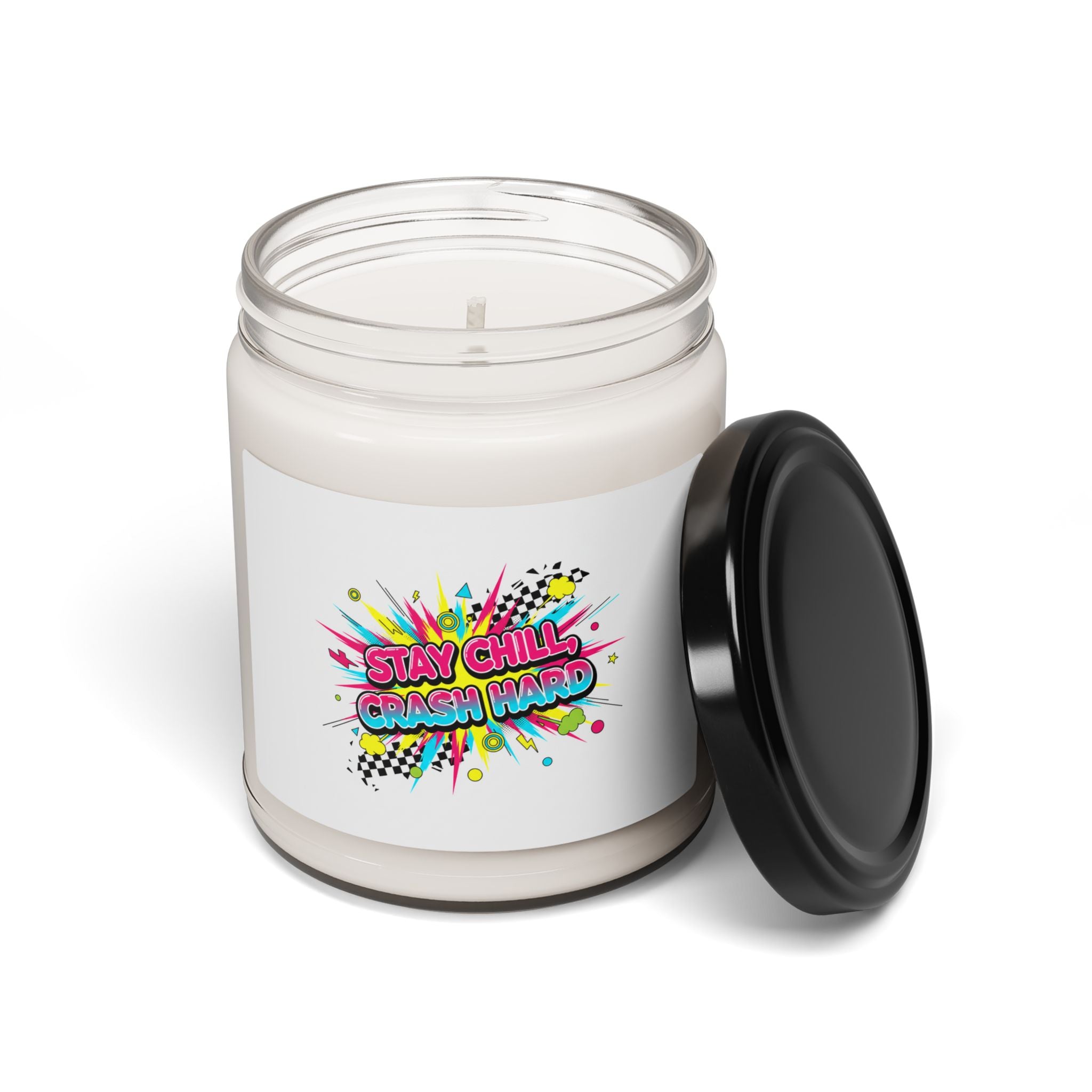 Stay Chill Crash Hard Candle | Scented Soy, Neon Graffiti Crash Out
