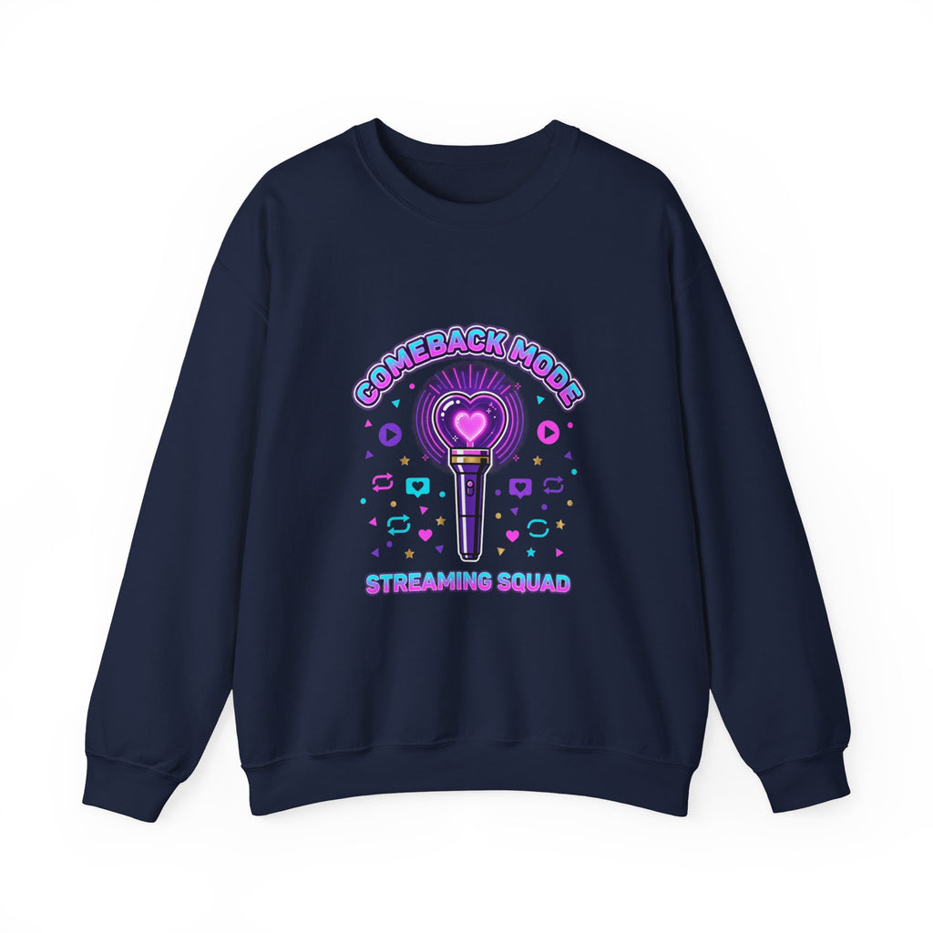 Comeback Mode Streaming Squad Crewneck, K-pop Comeback, Lightstick Fan Chant
