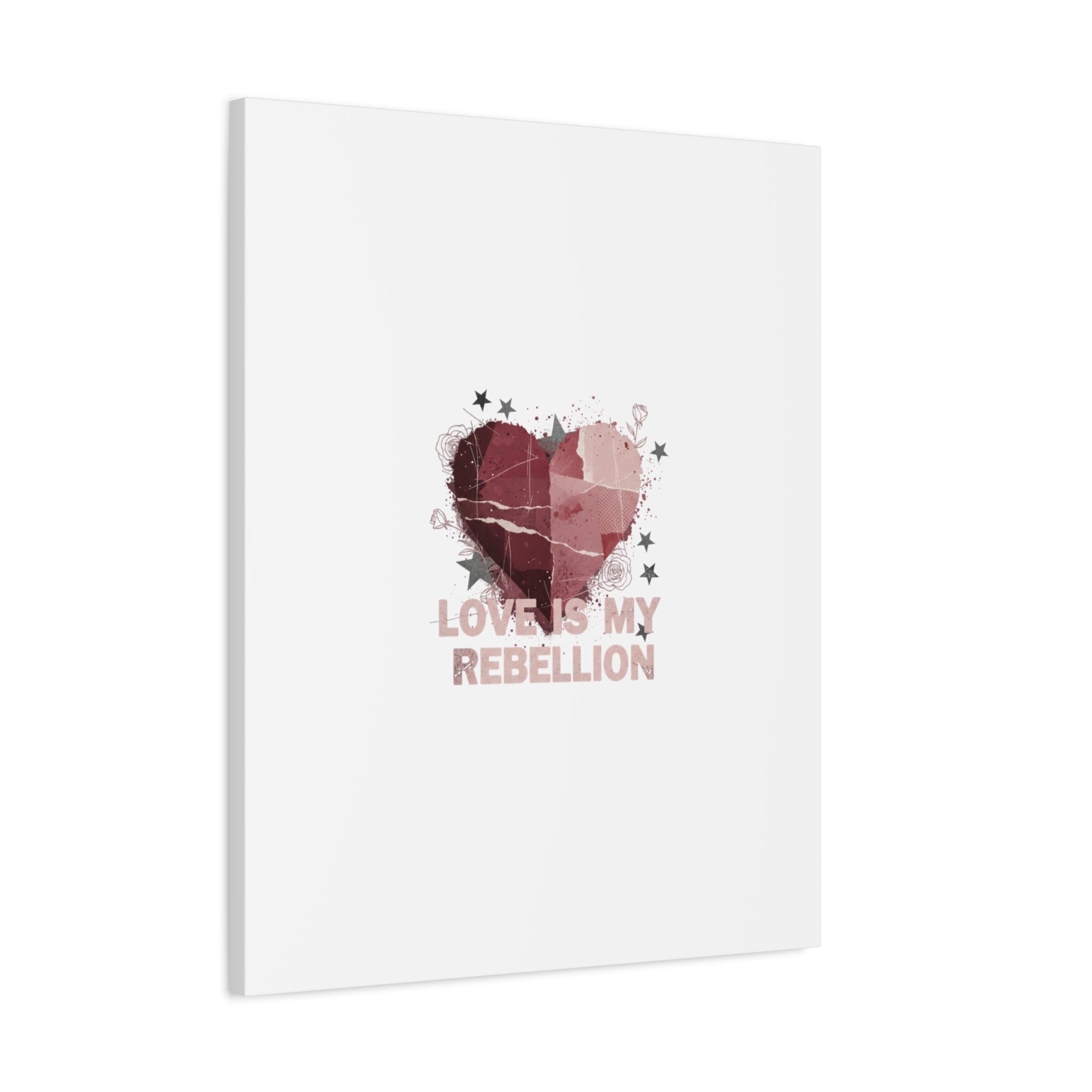Love Is My Rebellion Canvas | Soft Grunge Hearts, Distressed Valentine Collage