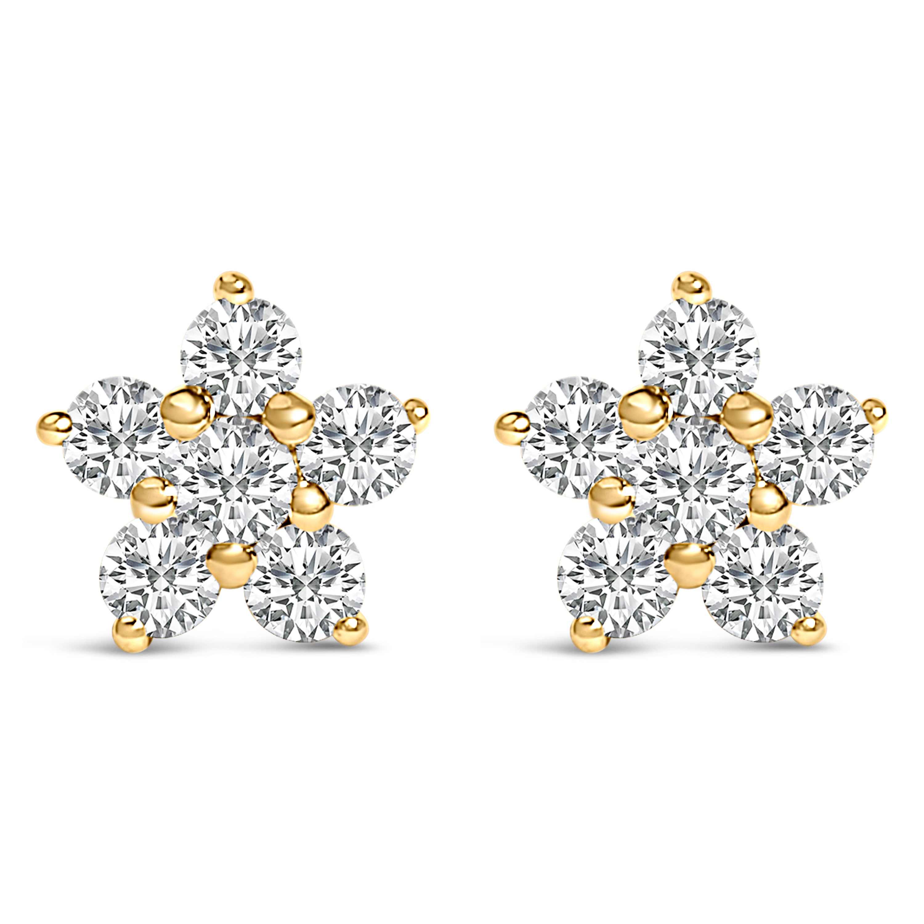 10K White Gold 1/2 Cttw Lab Grown Diamond Star Stud Earrings