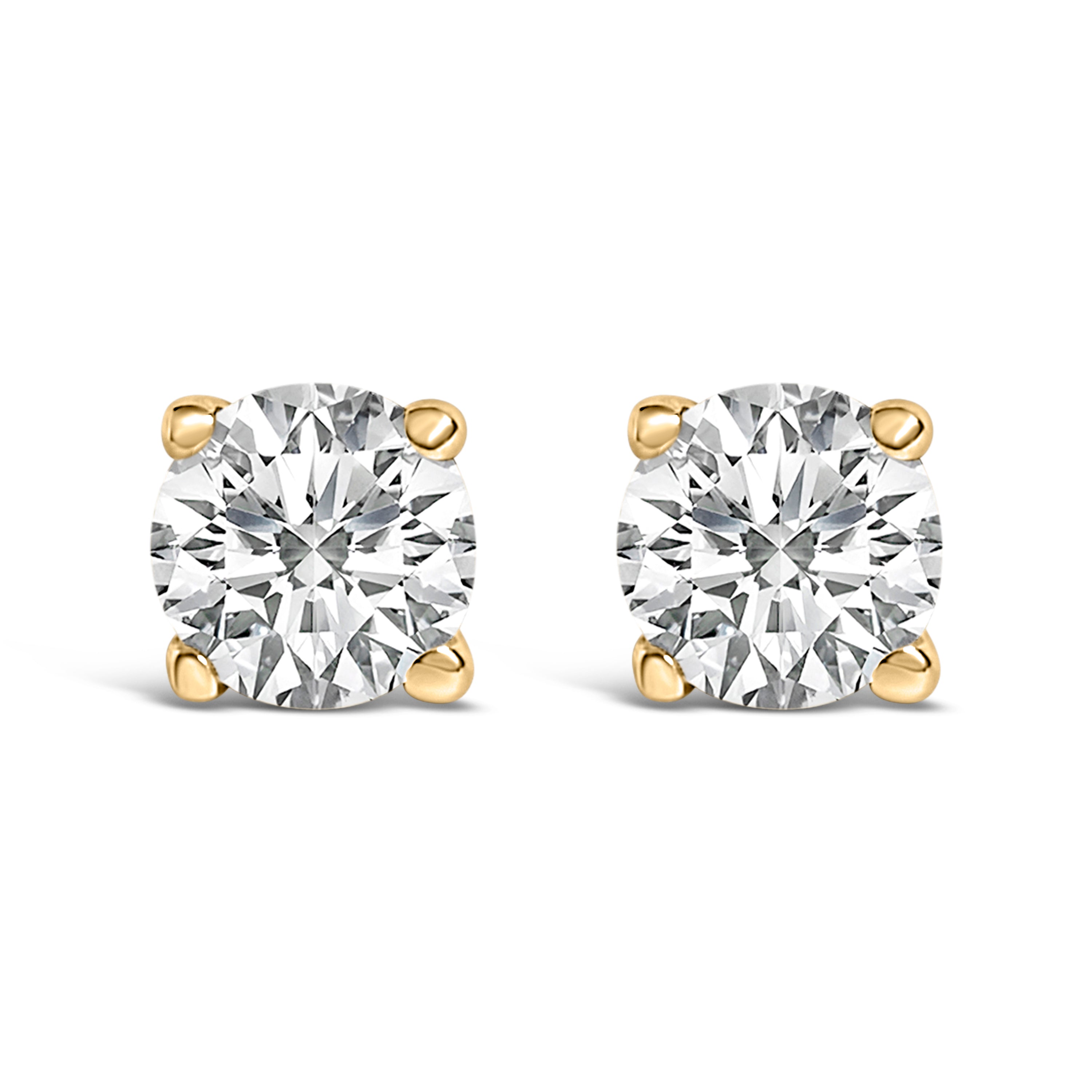 14K White Gold 1/2 Cttw Lab Grown Diamond Solitaire Stud Earrings