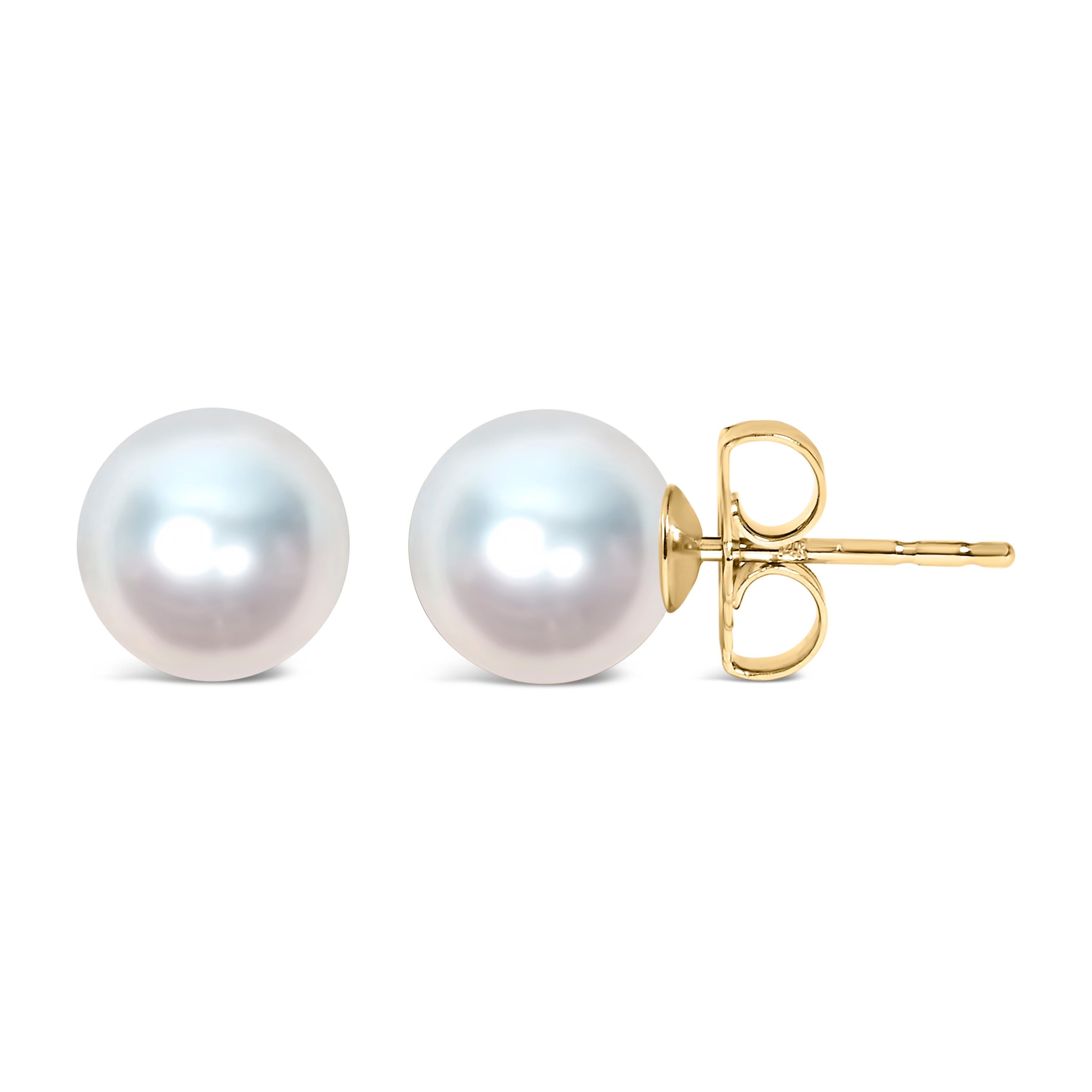 14k White Gold 5-5.5MM  Cultured Freshwater Pearl Solitaire Stud Earrings