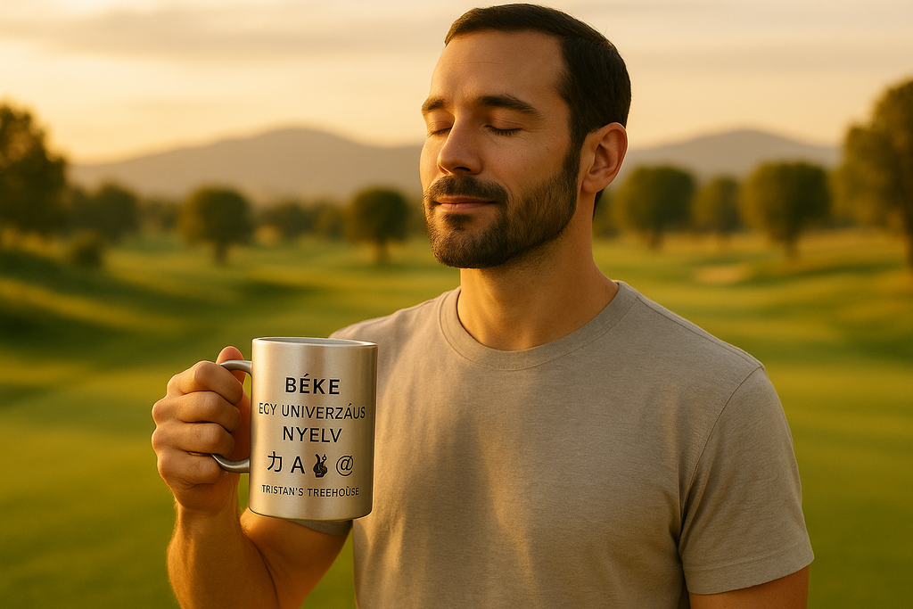 BÉKE EGY UNIVERZÁLIS NYELV (Hungarian Peace) Platinum Mug