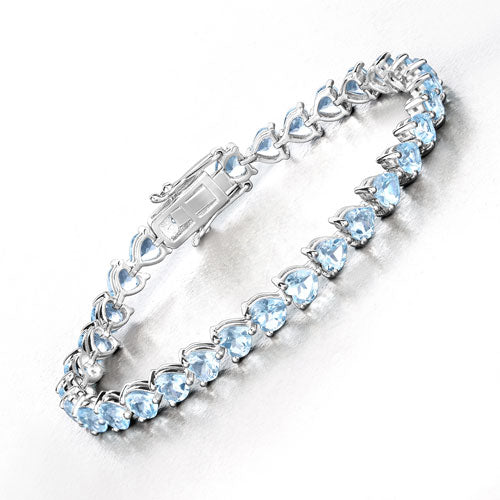 15.50 Carat Genuine Blue Topaz .925 Sterling Silver Bracelet