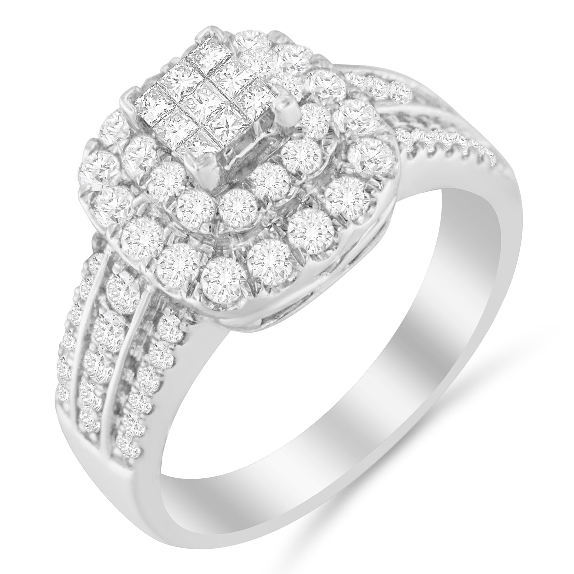 14K White Gold Diamond Vintage Ring (1 cttw, H-I Color, I1-I2 Clarity)